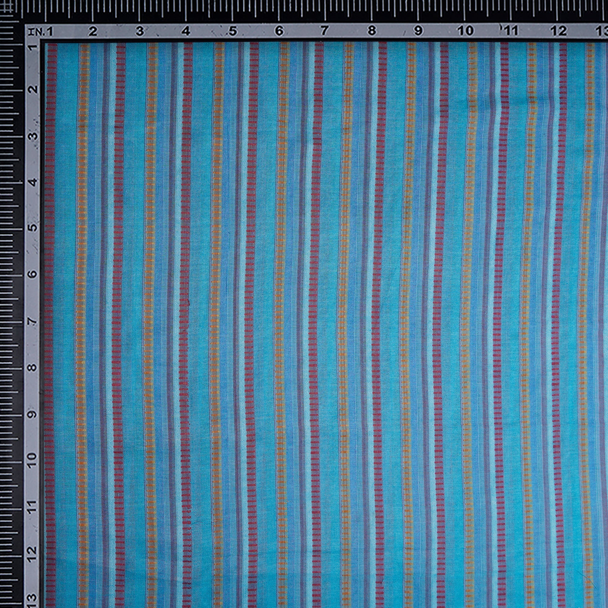 Light Blue Stripe Pattern Yarn Dyed Cotton Fabric