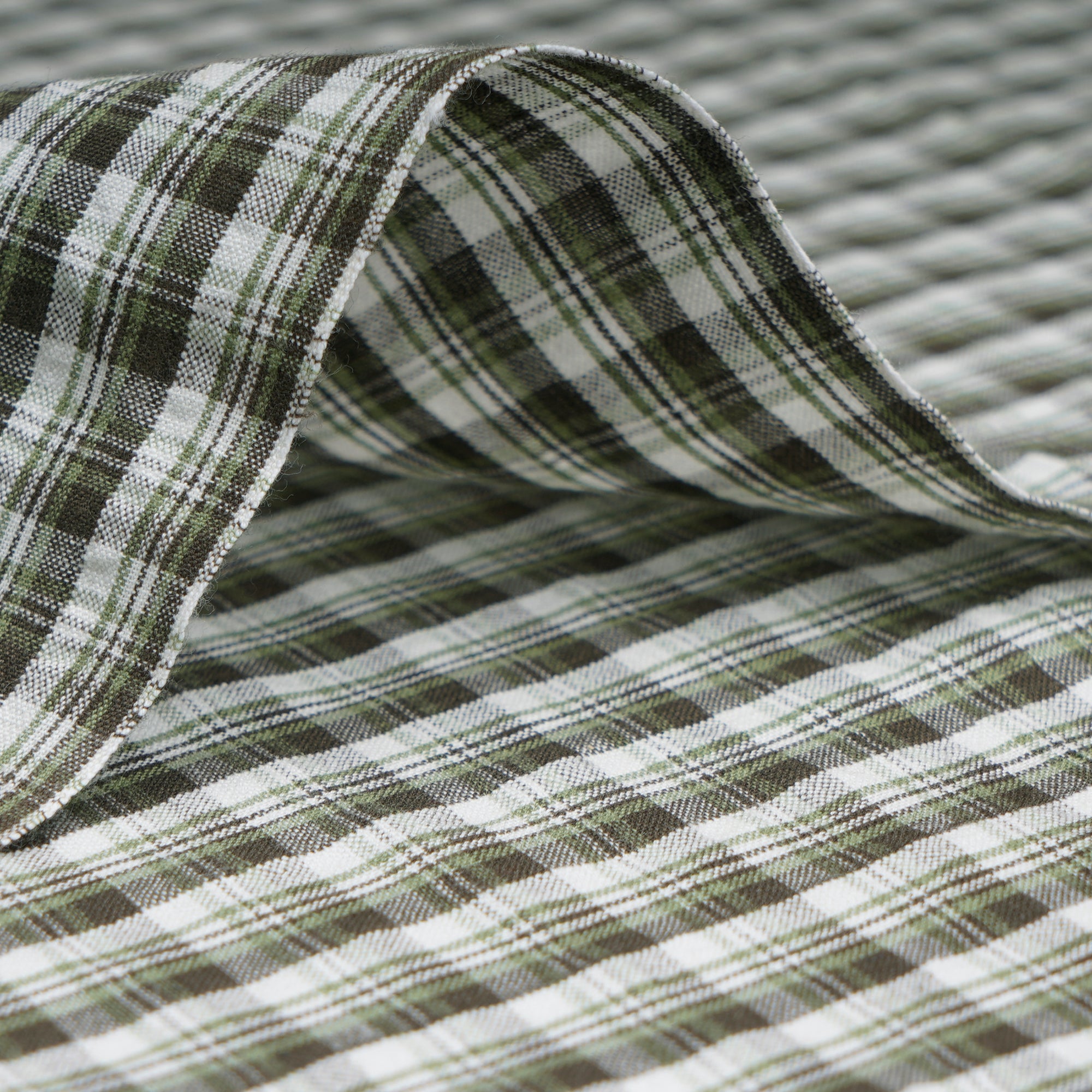 Green Check Pattern Yarn Dyed Cotton Fabric