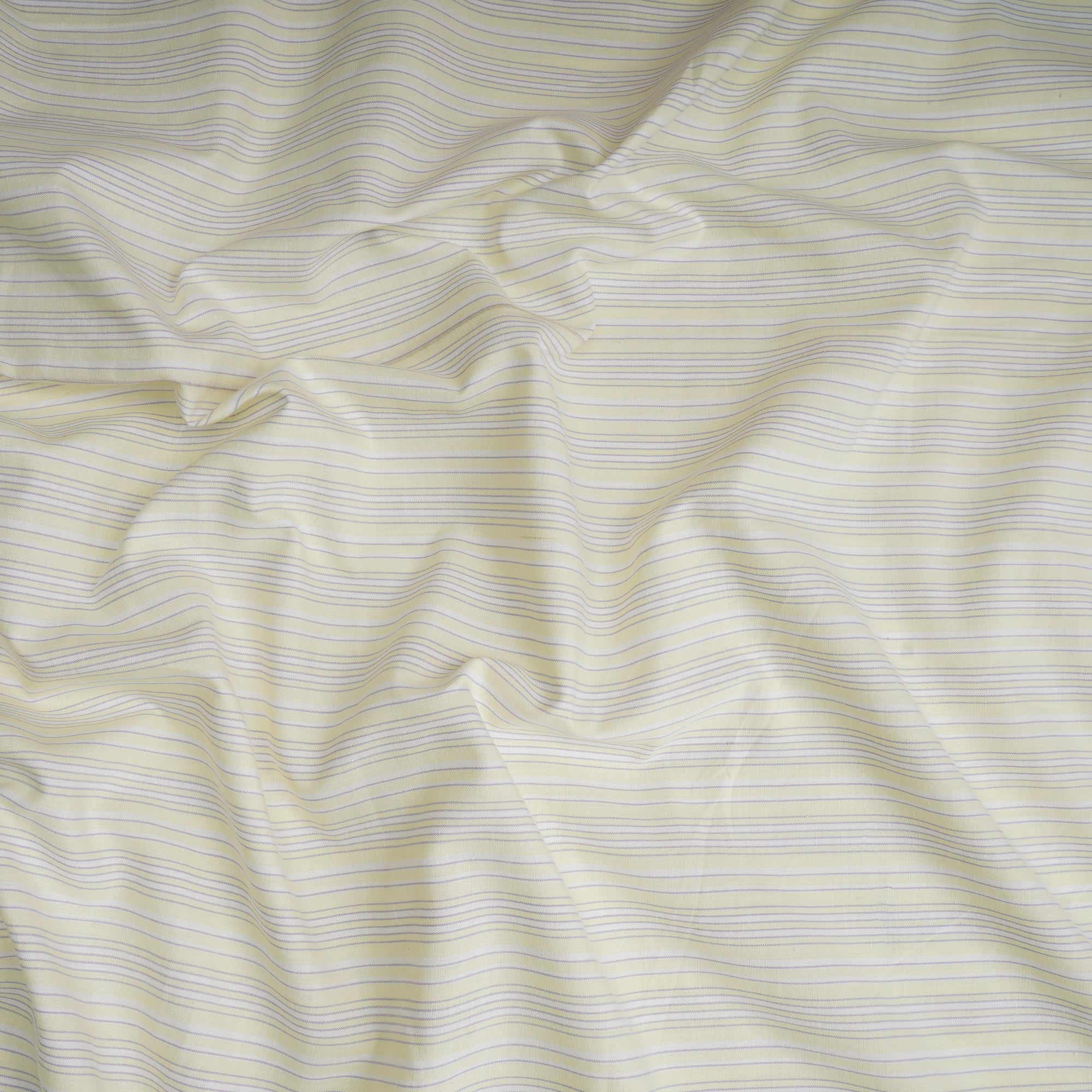 Powder Yellow Stripe Pattern Yarn Dyed Cotton Fabric