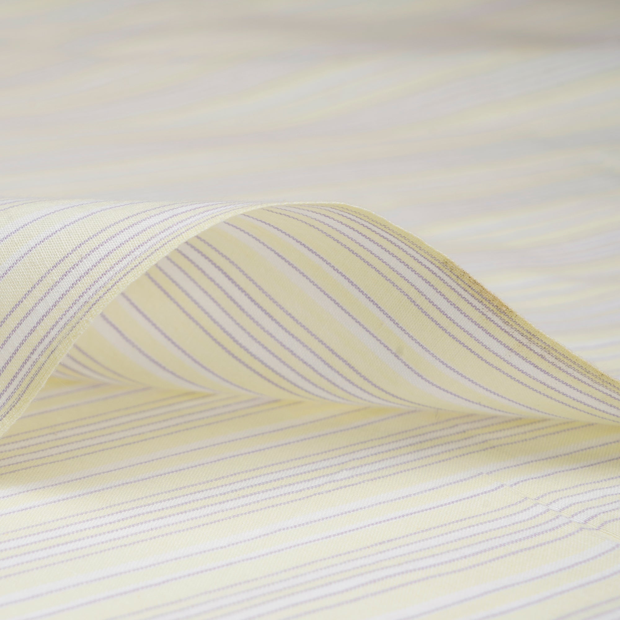 Powder Yellow Stripe Pattern Yarn Dyed Cotton Fabric