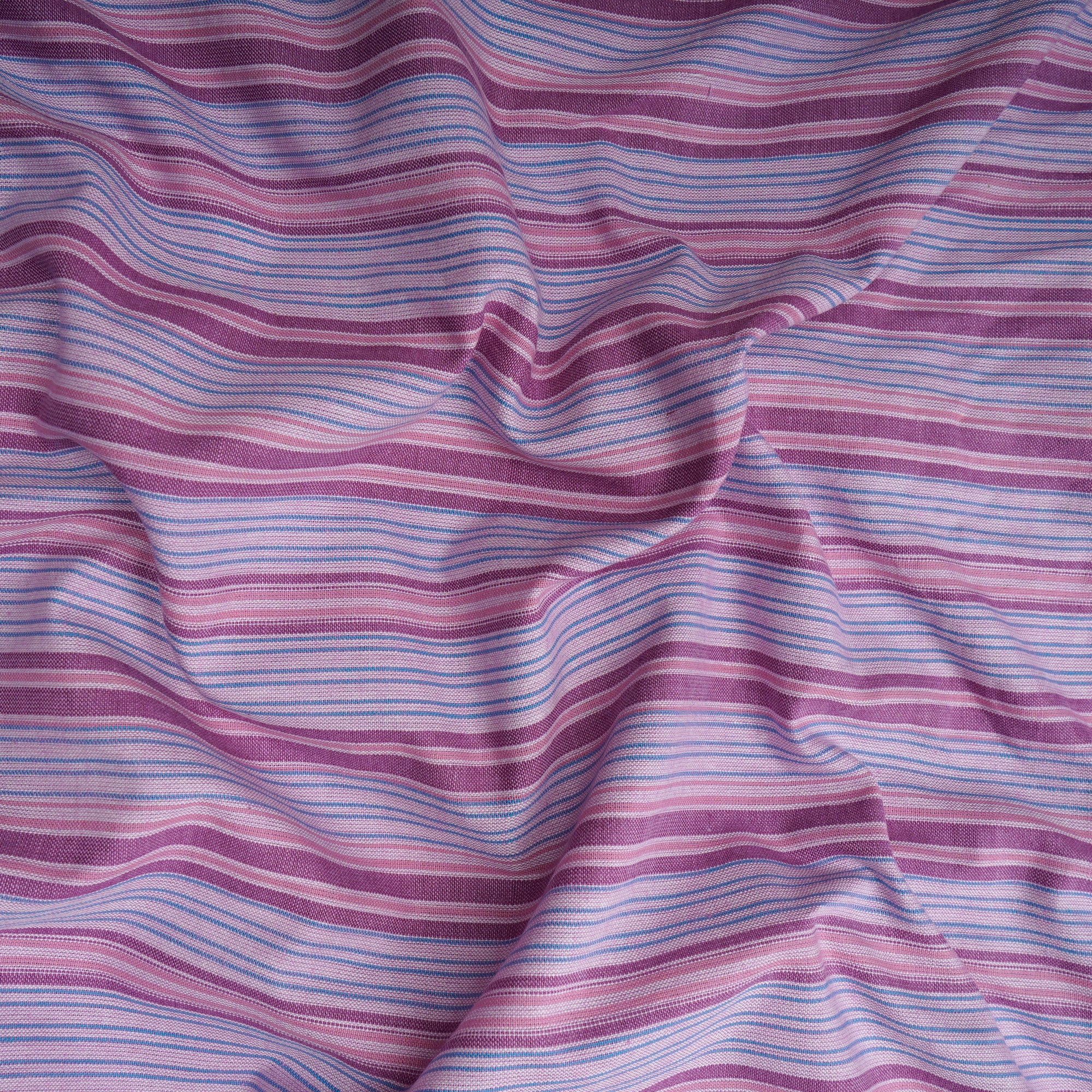 Purple Stripe Pattern Yarn Dyed Cotton Fabric