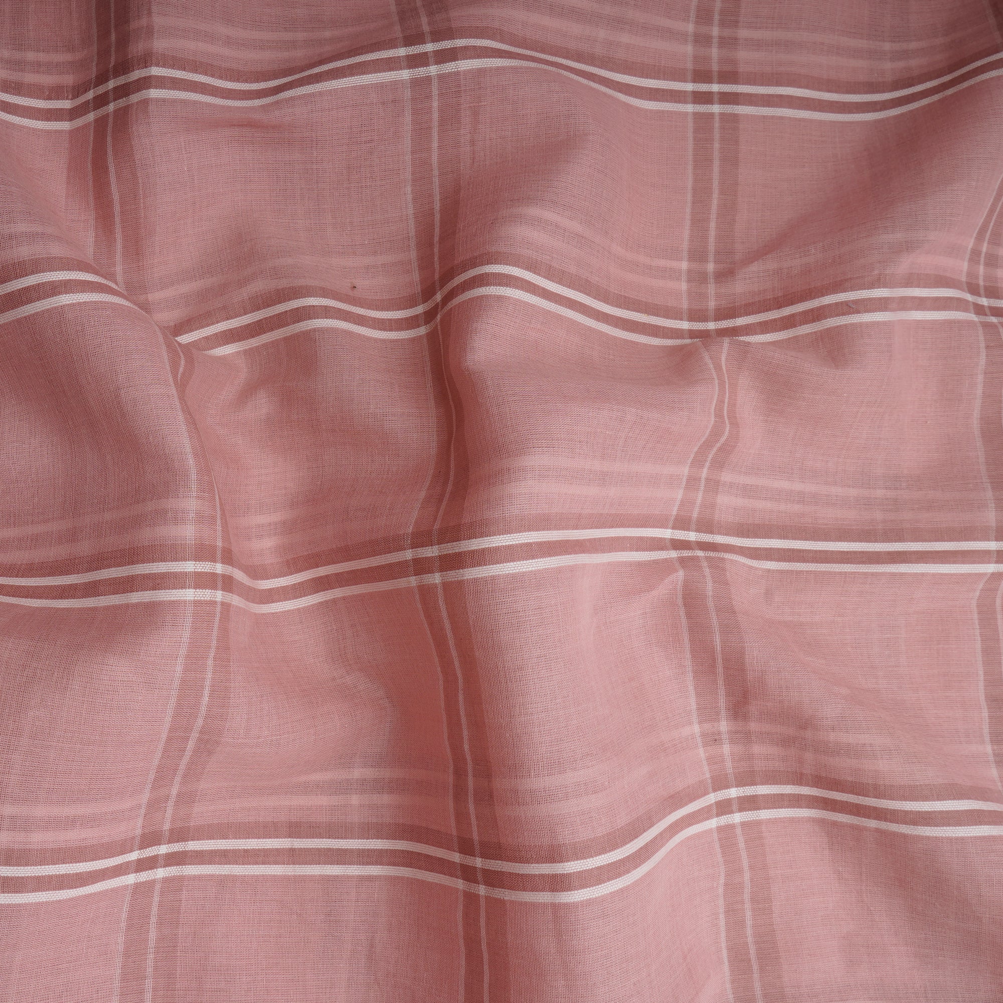 Powder Pink Check Pattern Yarn Dyed Cotton Fabric