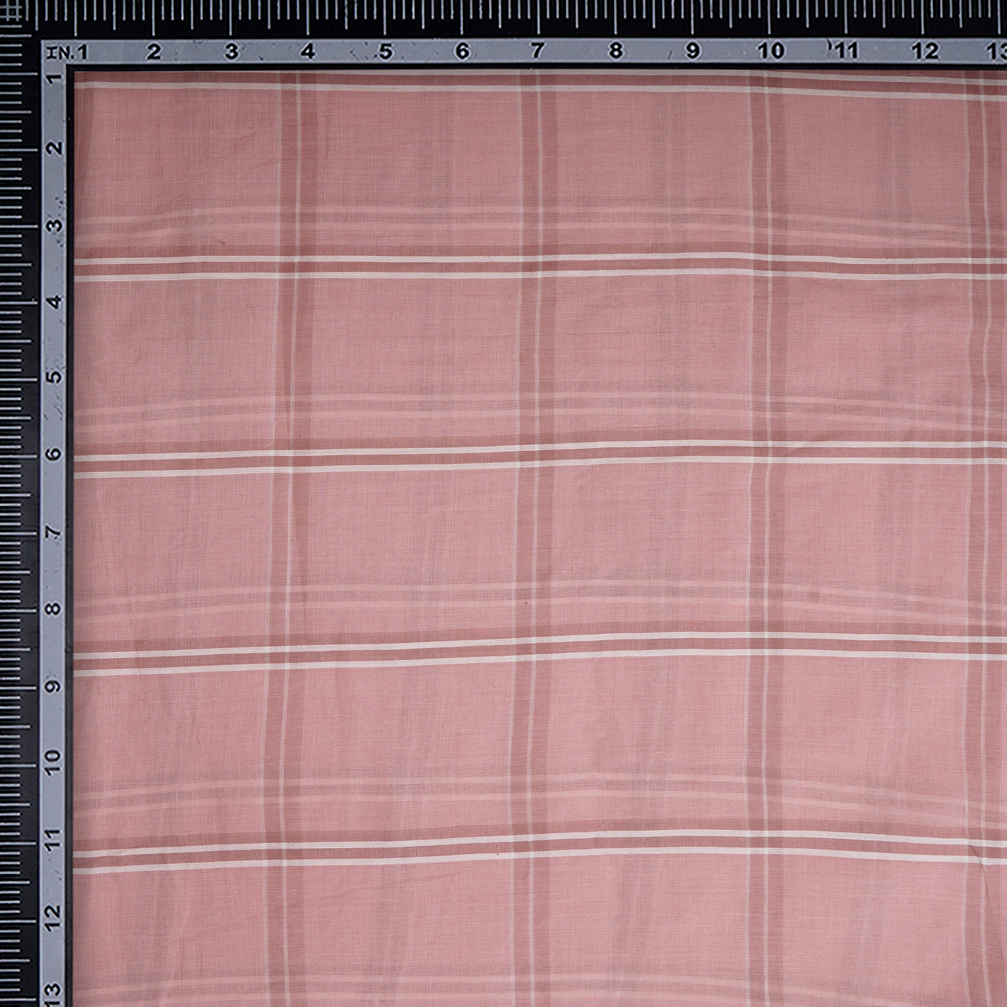 Powder Pink Check Pattern Yarn Dyed Cotton Fabric