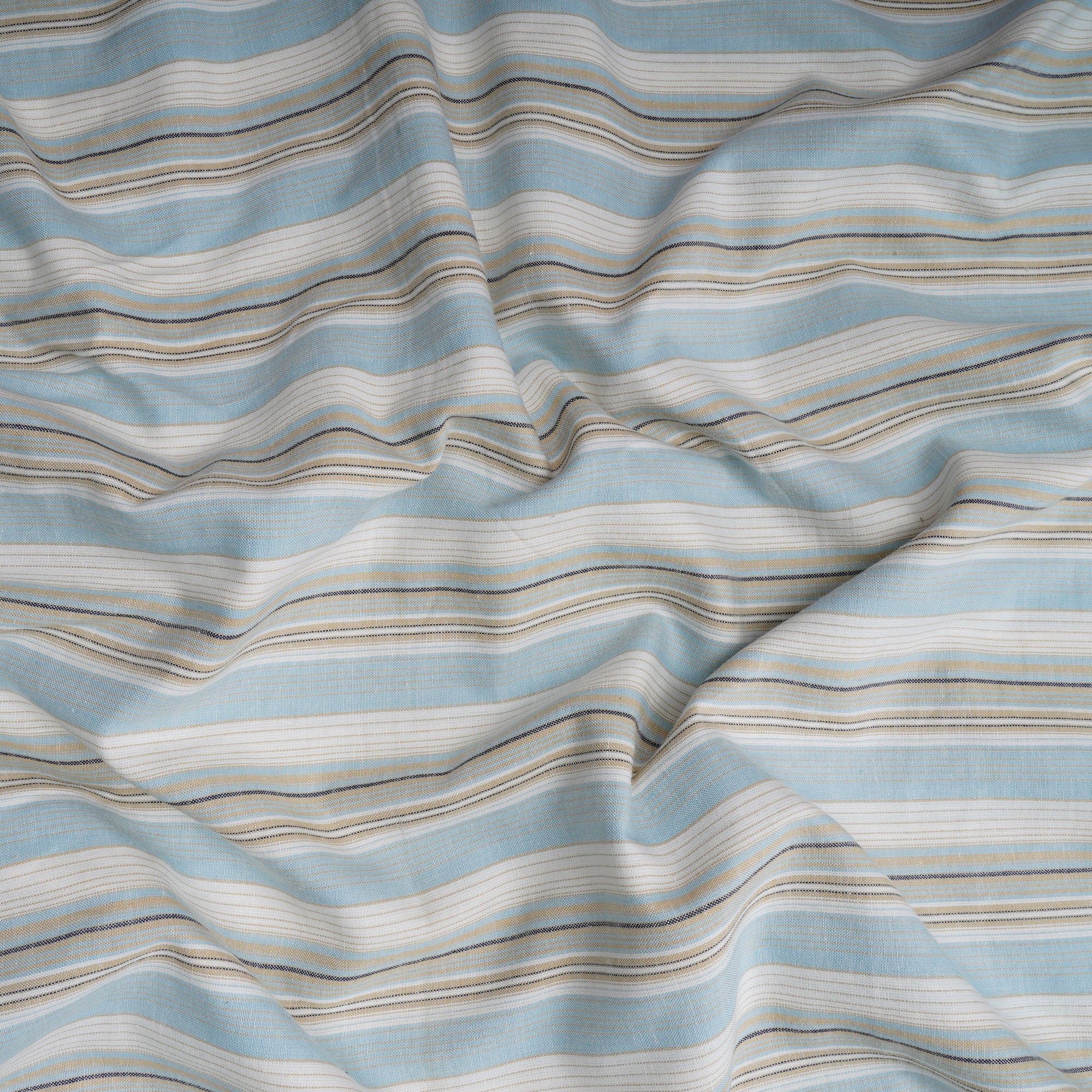 White Stripe Pattern Yarn Dyed Cotton Fabric