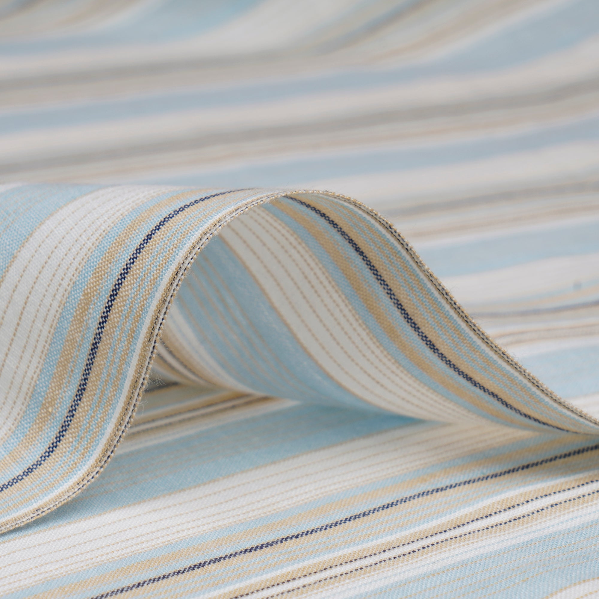 White Stripe Pattern Yarn Dyed Cotton Fabric