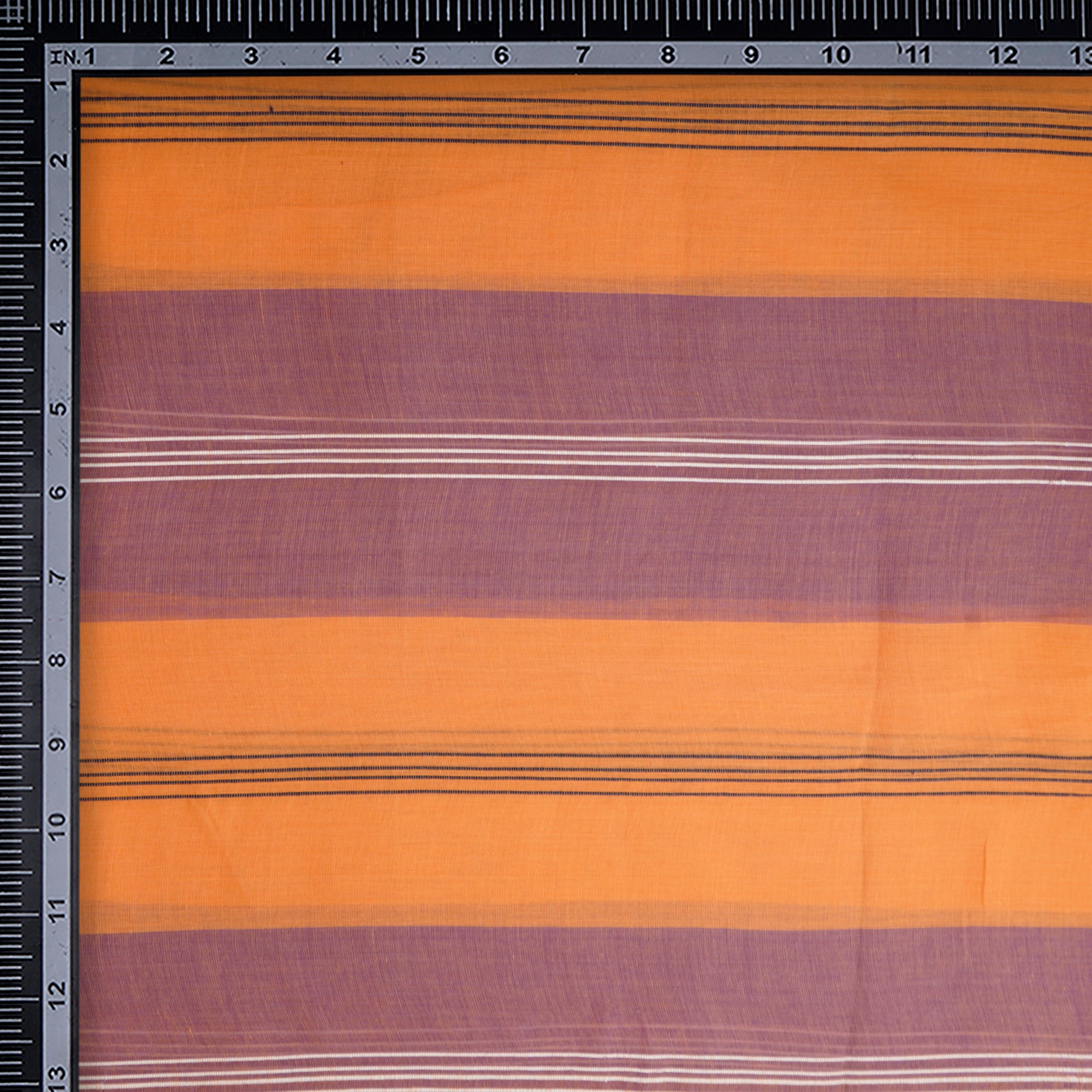 Orange Stripe Pattern Yarn Dyed Cotton Fabric