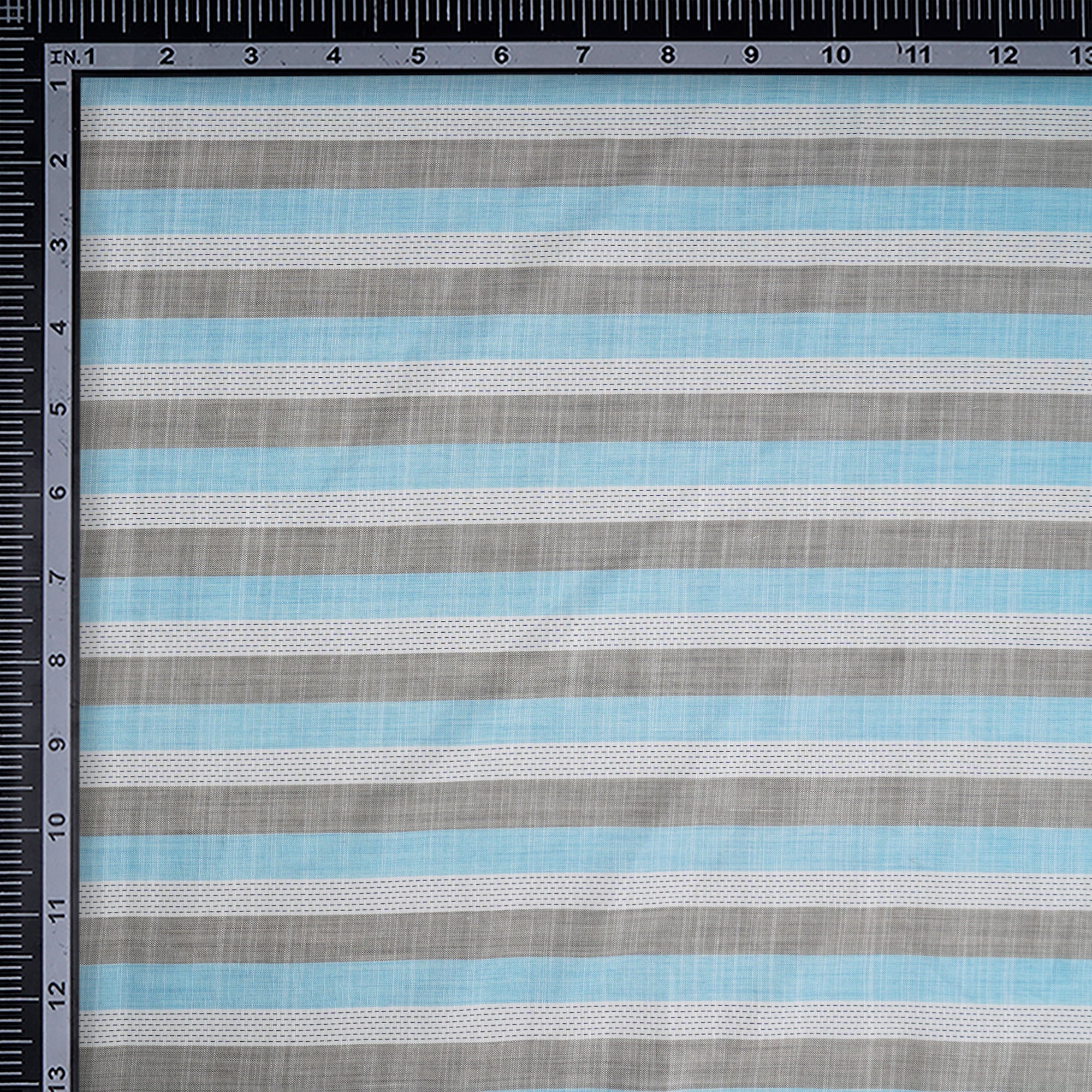 White-Blue Stripe Pattern Yarn Dyed Cotton Fabric