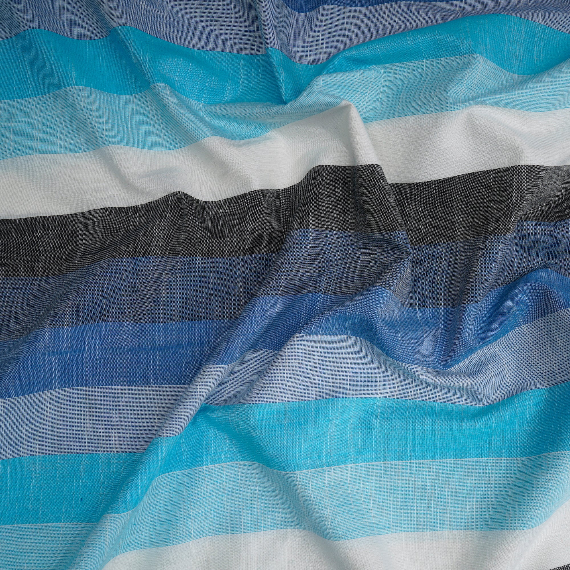 Blue Stripe Pattern Yarn Dyed Cotton Fabric