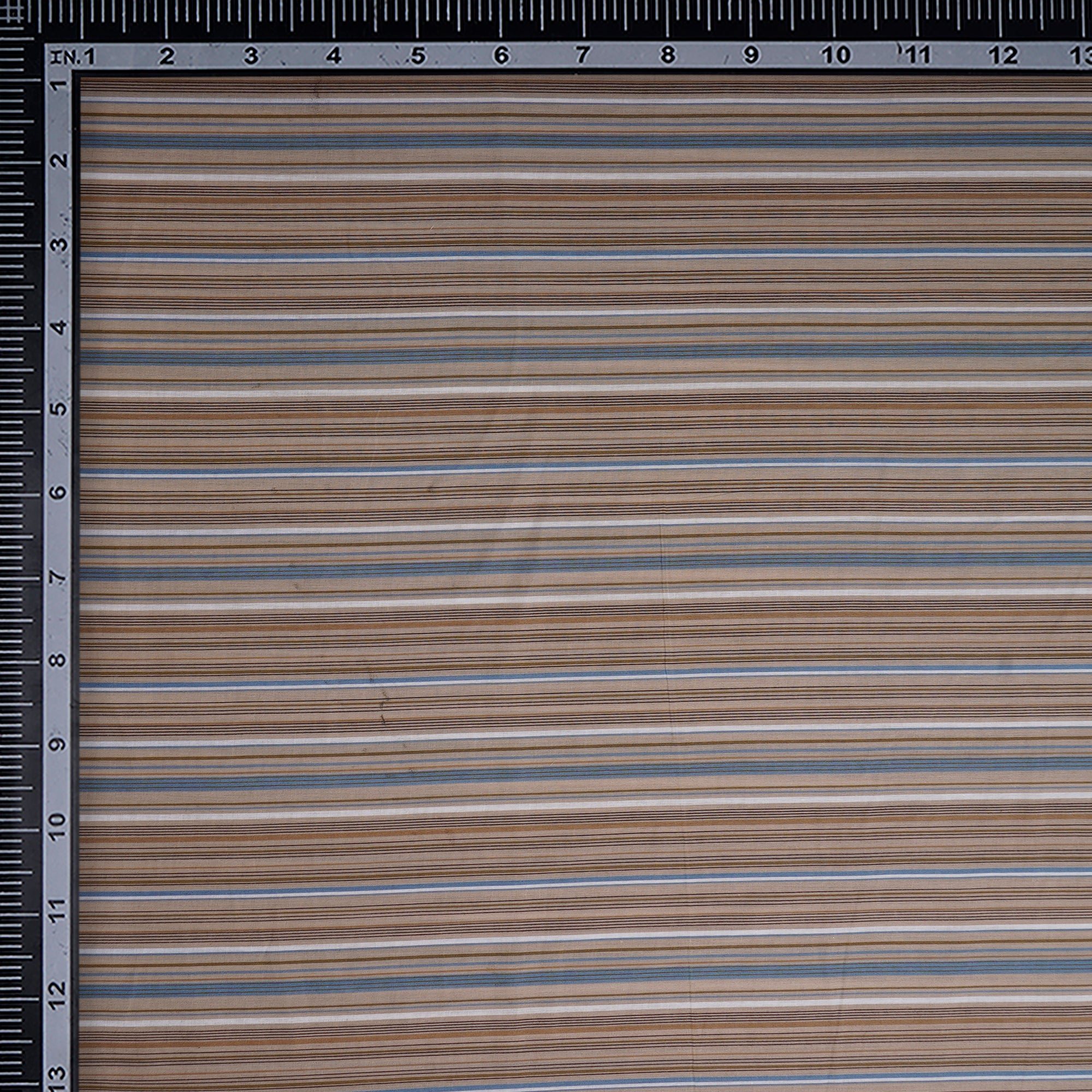 Beige Stripe Pattern Yarn Dyed Cotton Fabric