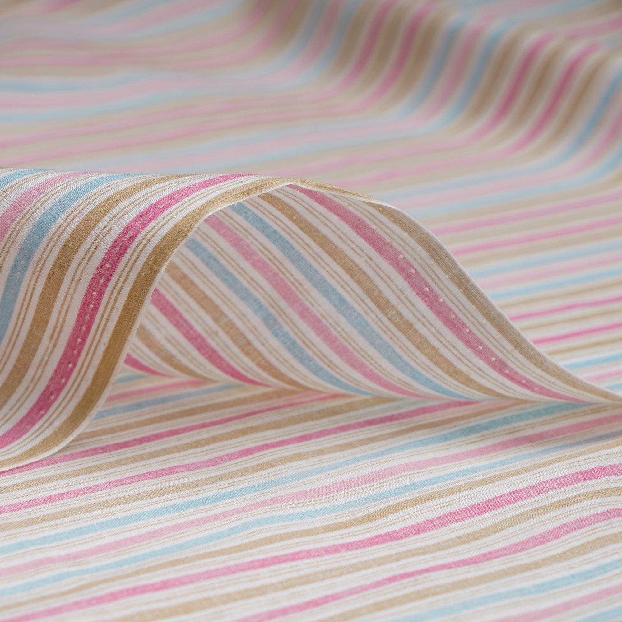 Multi Color Stripe Pattern Yarn Dyed Cotton Fabric