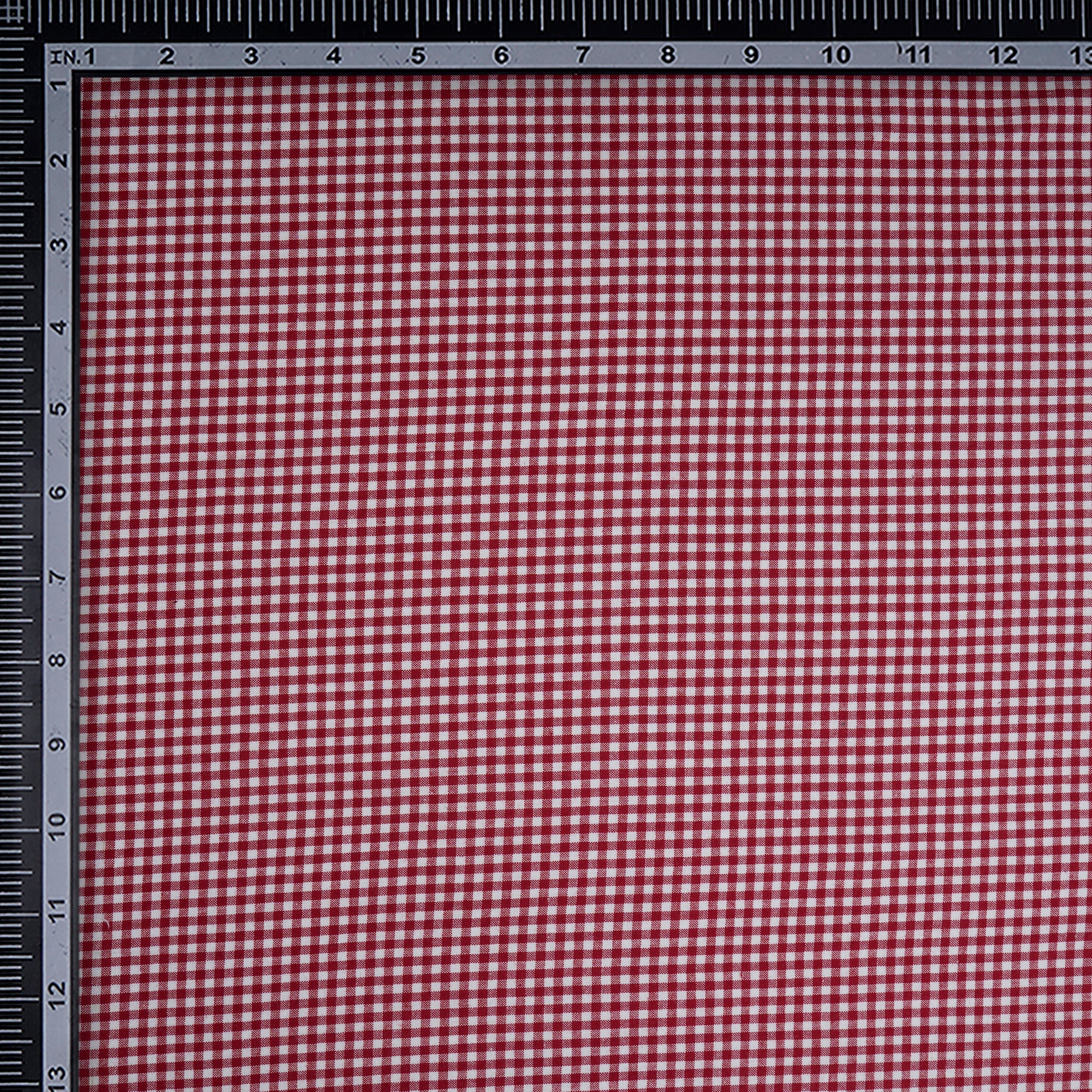 White-Red Check Pattern Yarn Dyed Cotton Fabric