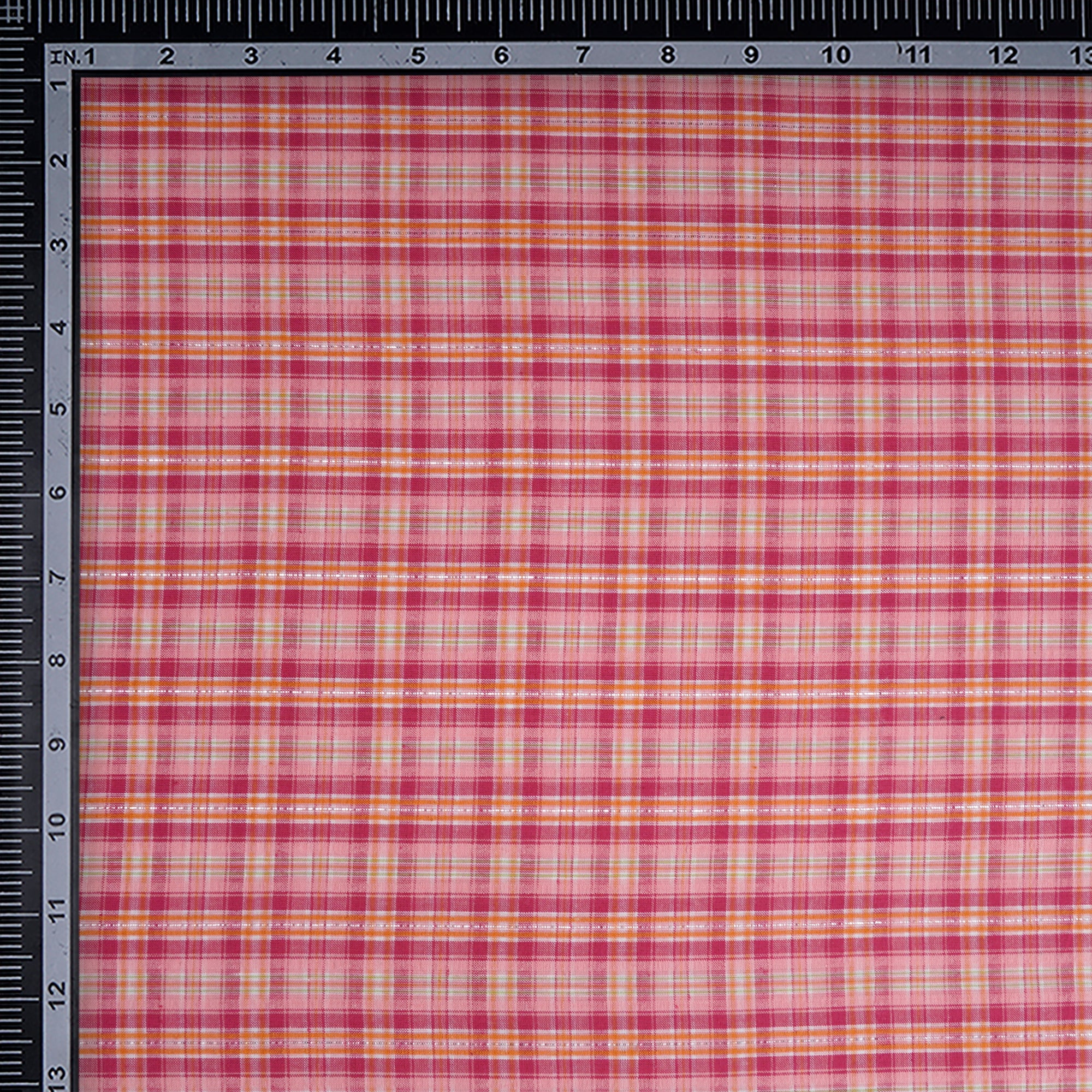 Light Pink Check Pattern Yarn Dyed Cotton Fabric