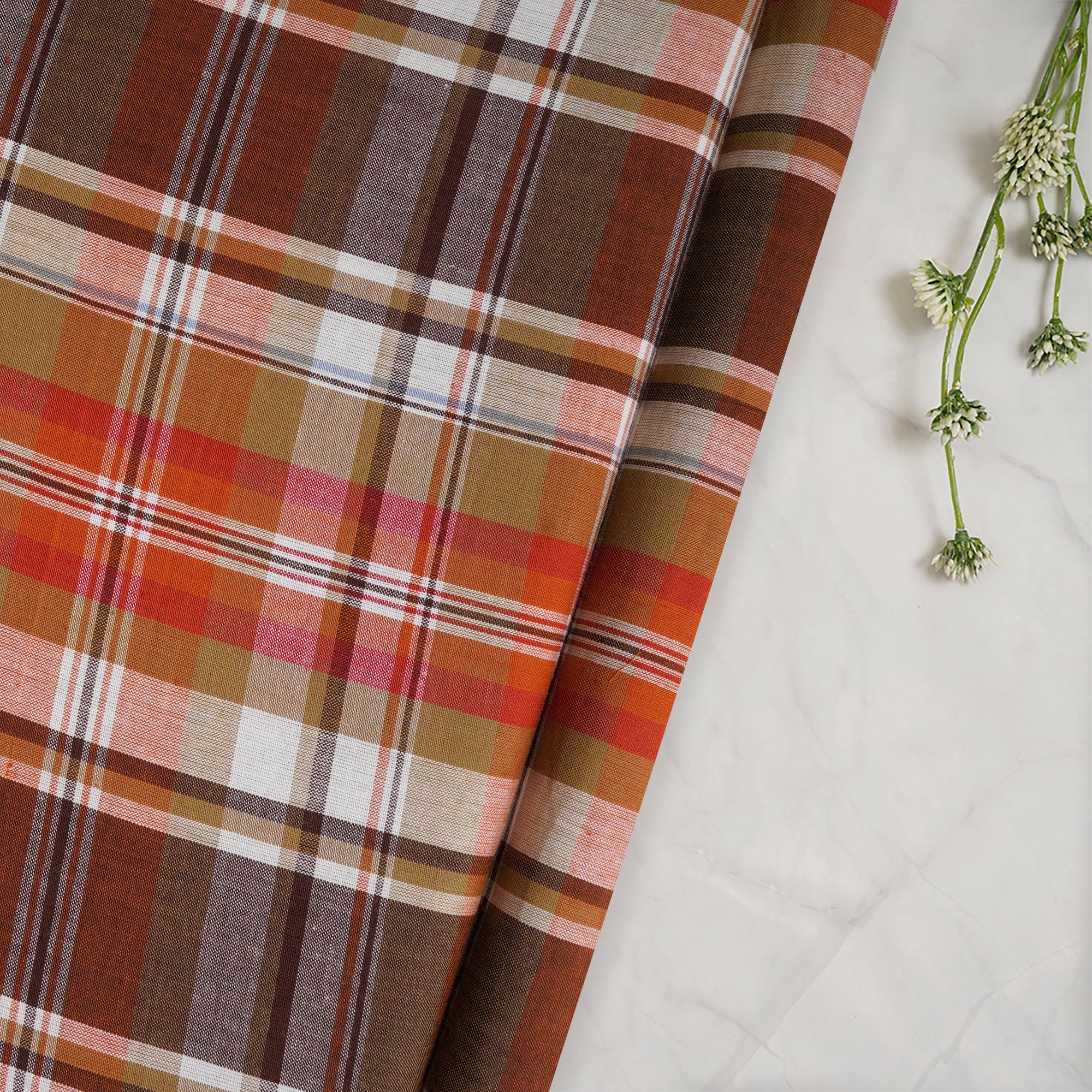 Buy Multi Color Check Pattern Yarn Dyed Cotton Fabric @ Rs.239 per ...