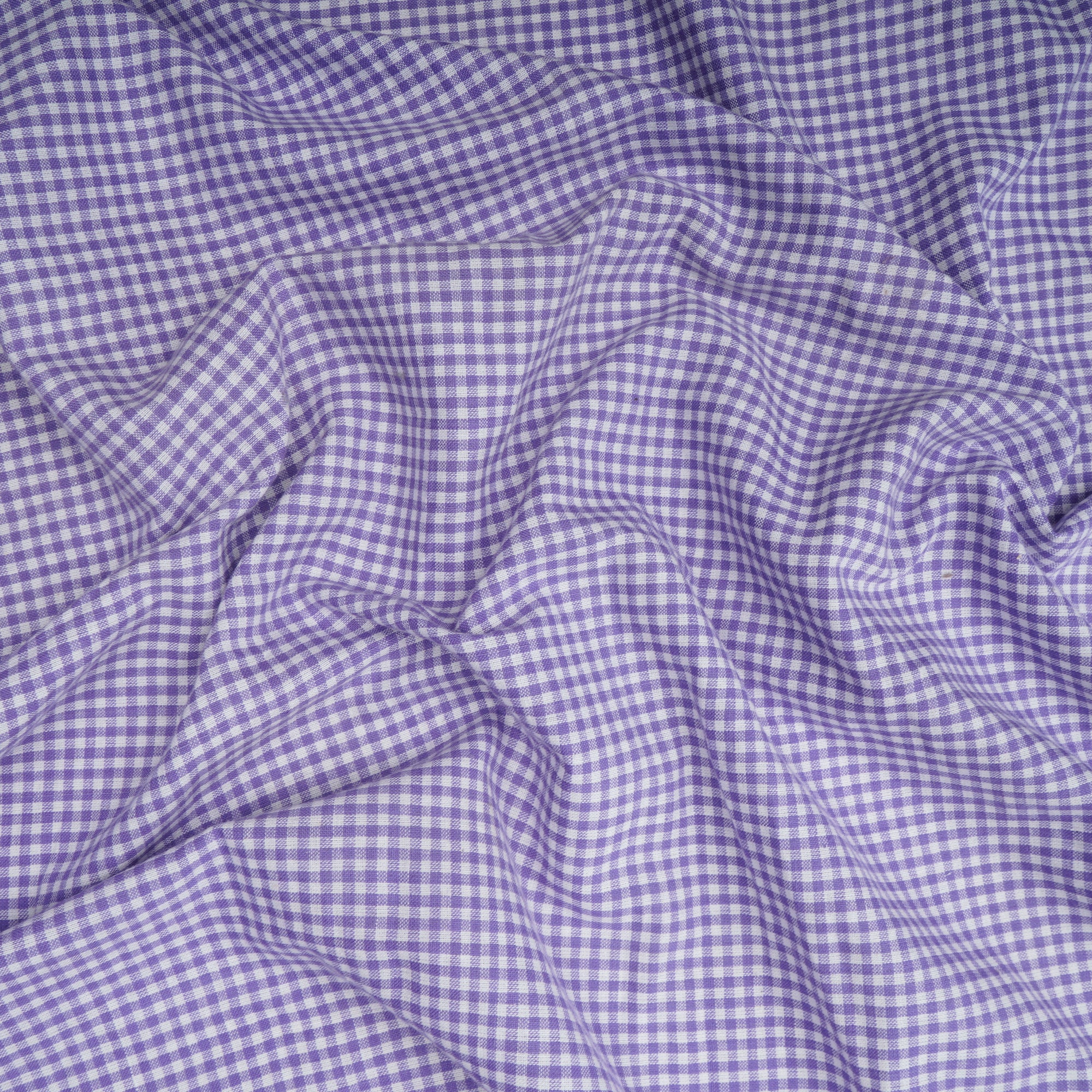 Purple Check Pattern Yarn Dyed Cotton Fabric