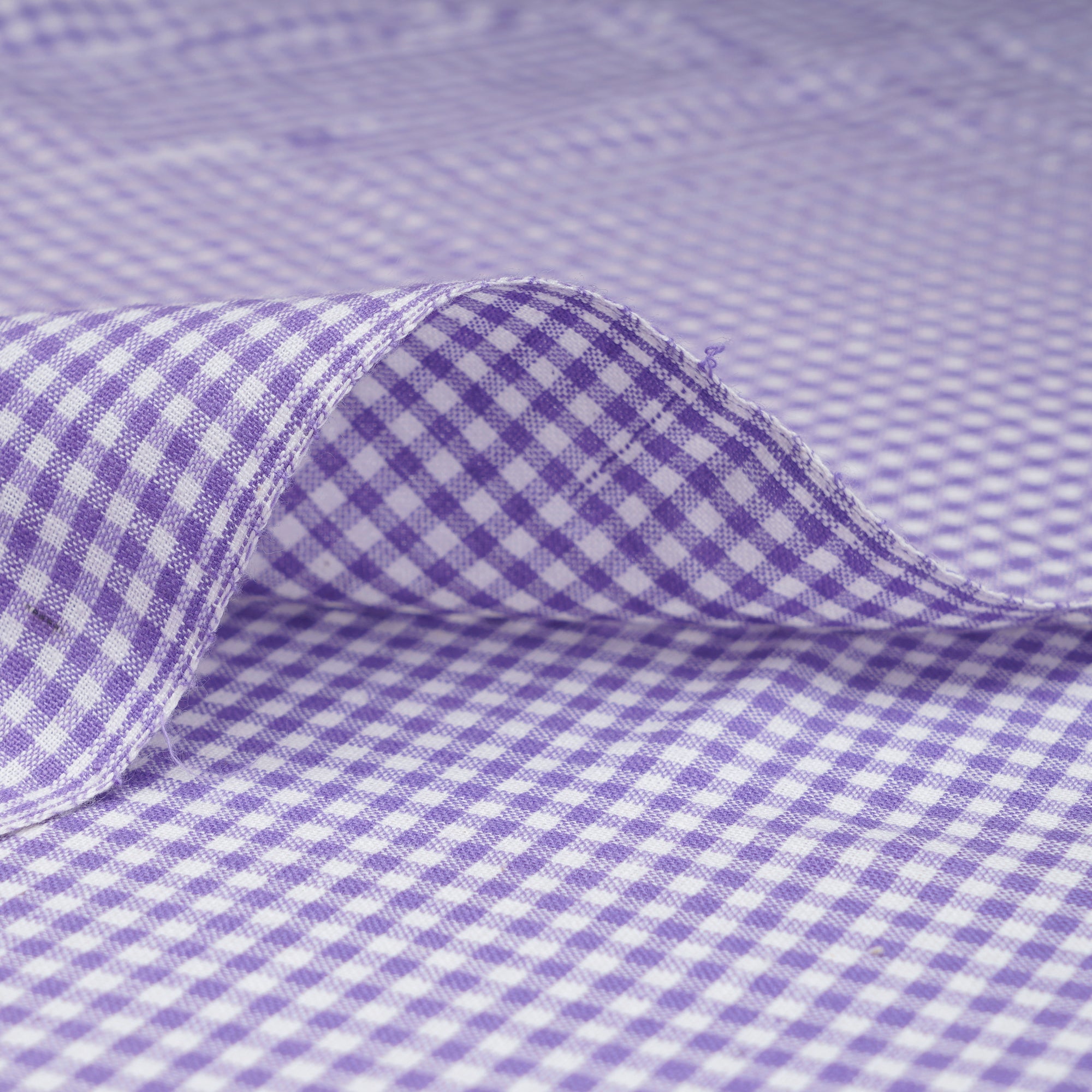 Purple Check Pattern Yarn Dyed Cotton Fabric