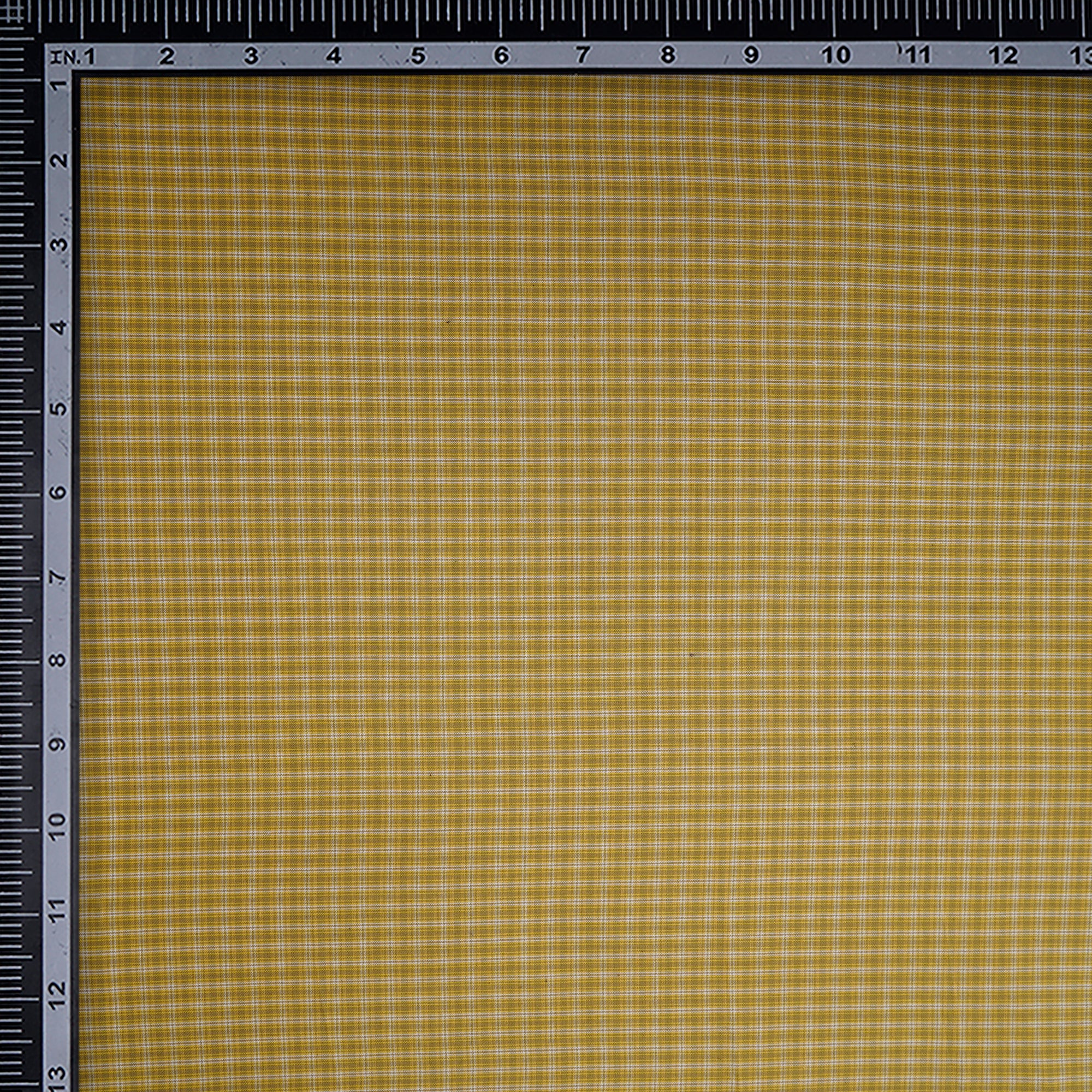 Yellow Check Pattern Yarn Dyed Cotton Fabric