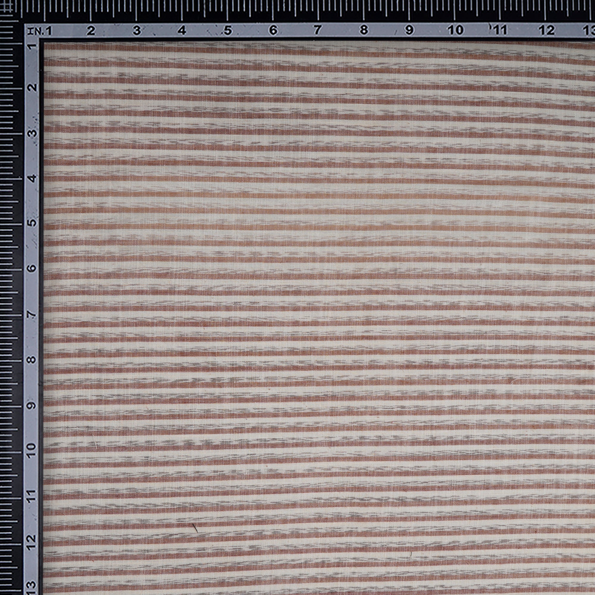 Off-White Stripe Pattern Yarn Dyed Cotton Fabric