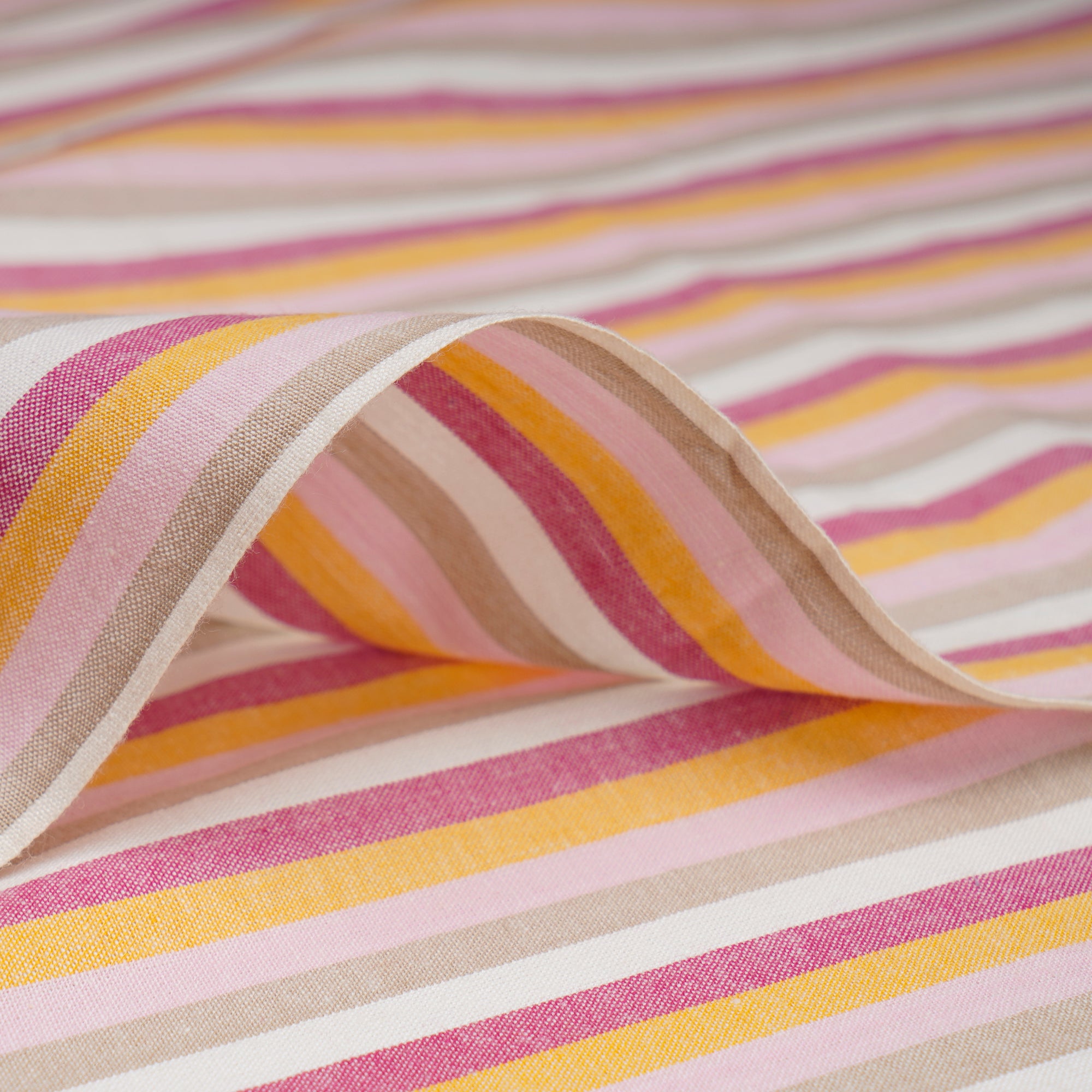 Multi Color Stripe Pattern Yarn Dyed Cotton Fabric