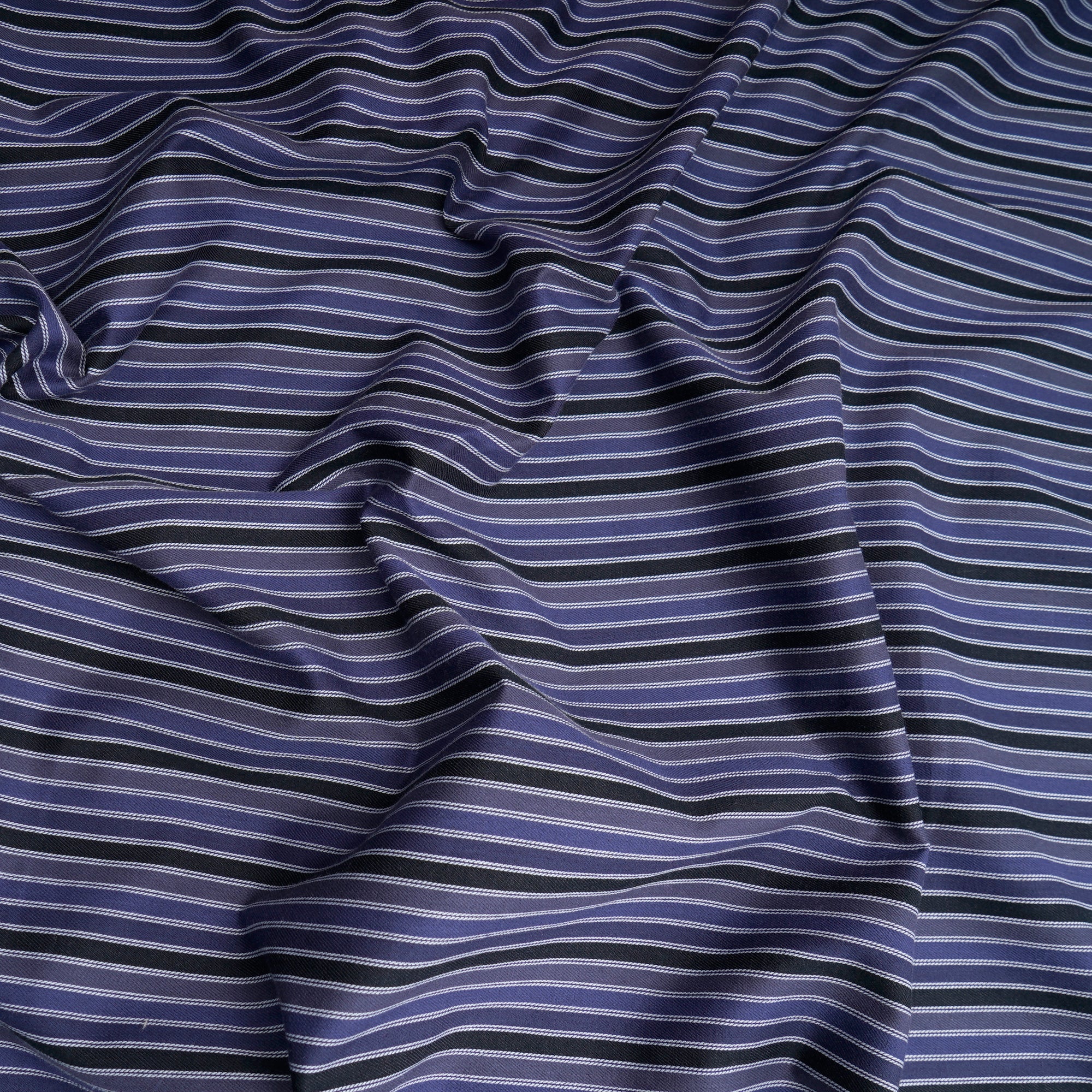 Blue Stripe Pattern Yarn Dyed Cotton Fabric