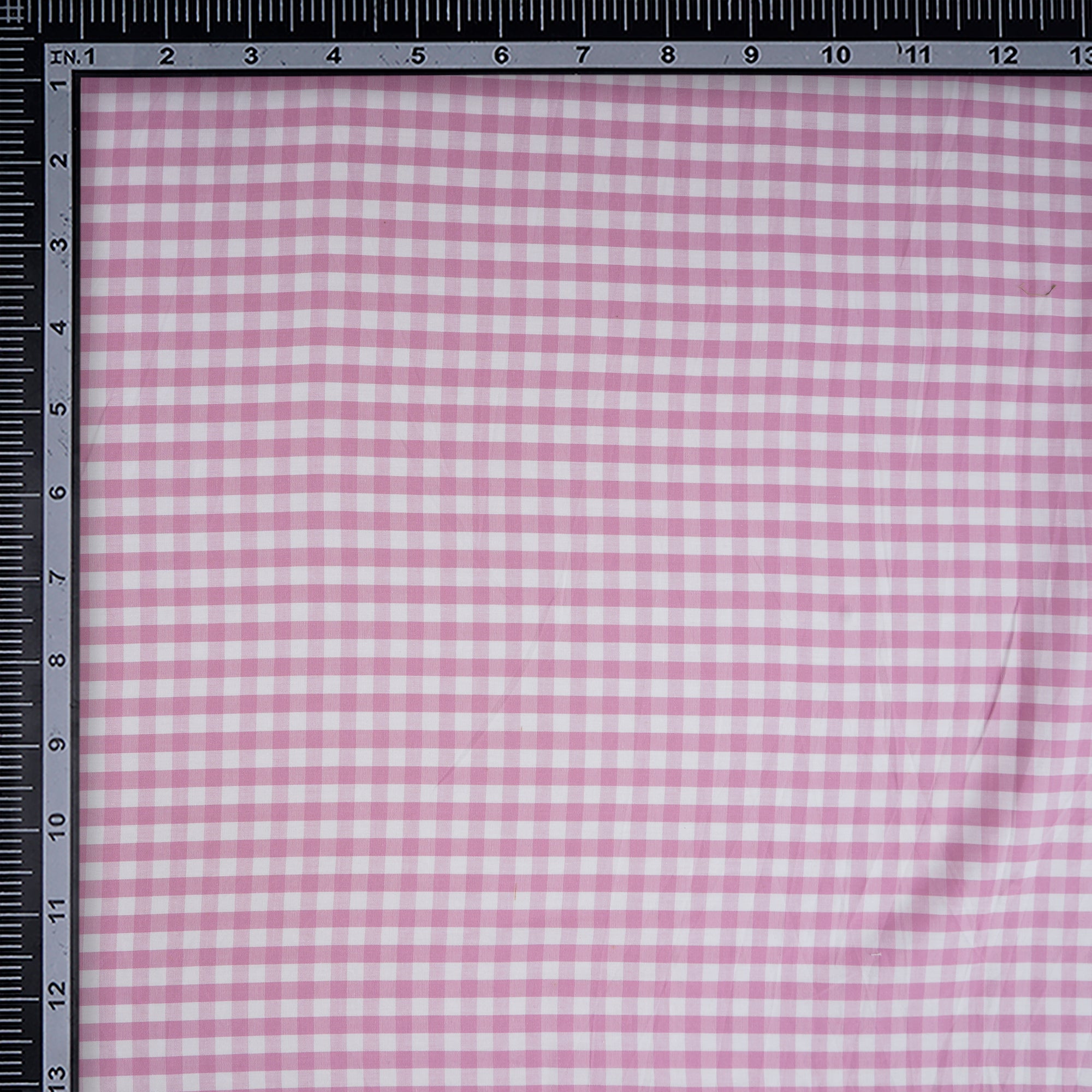 Baby Pink Check Pattern Yarn Dyed Cotton Fabric