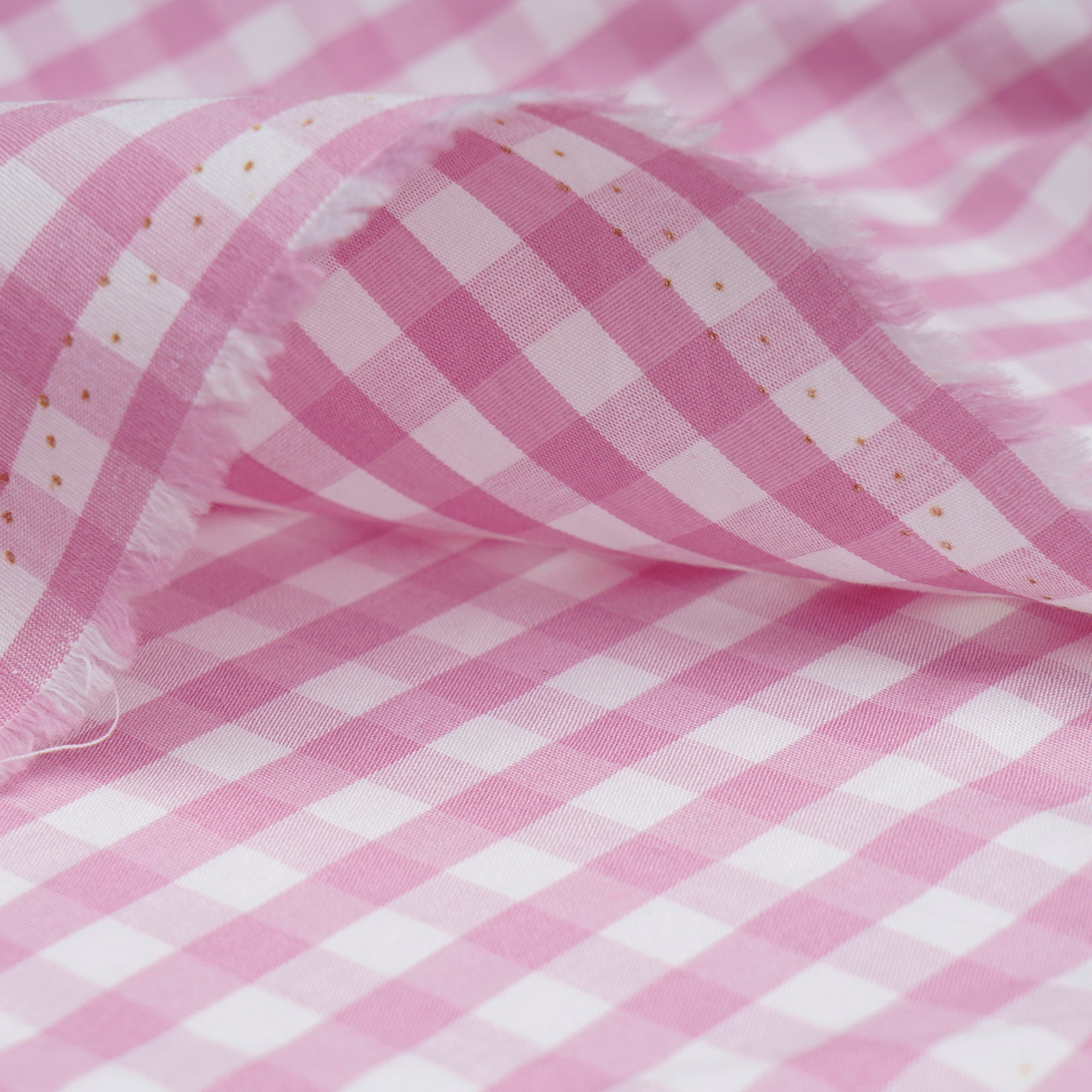 Baby Pink Check Pattern Yarn Dyed Cotton Fabric