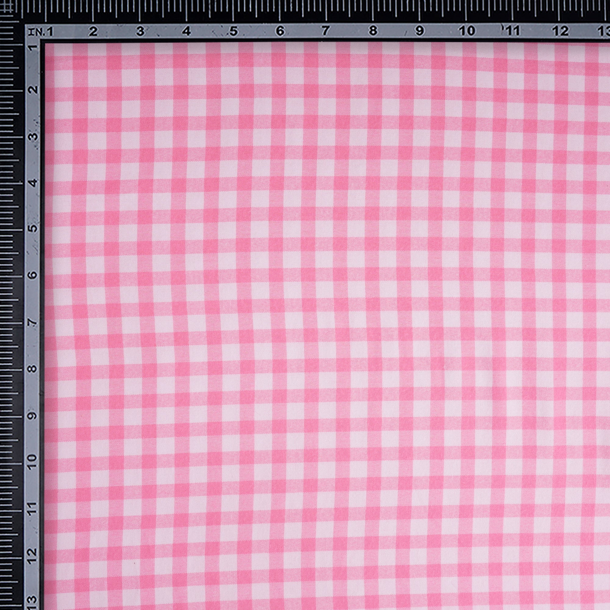 Baby Pink Check Pattern Yarn Dyed Cotton Fabric