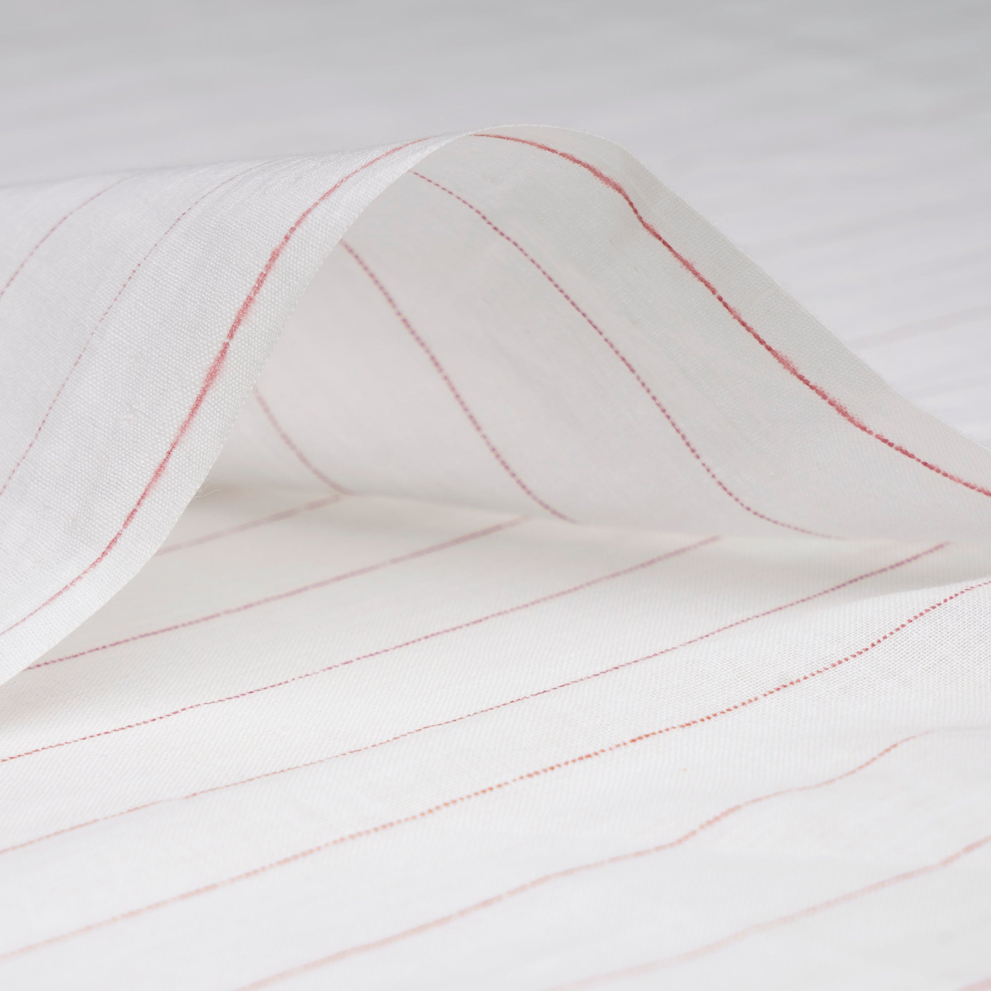 Off-White Stripe Pattern Yarn Dyed Cotton Fabric