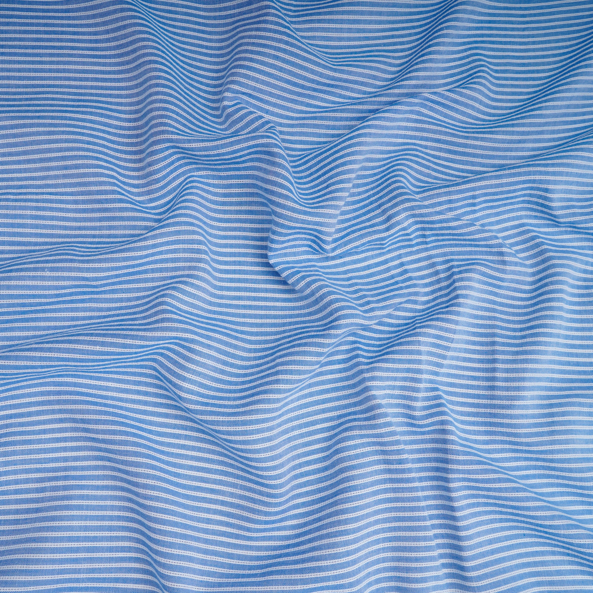 Light Blue Stripe Pattern Yarn Dyed Cotton Fabric