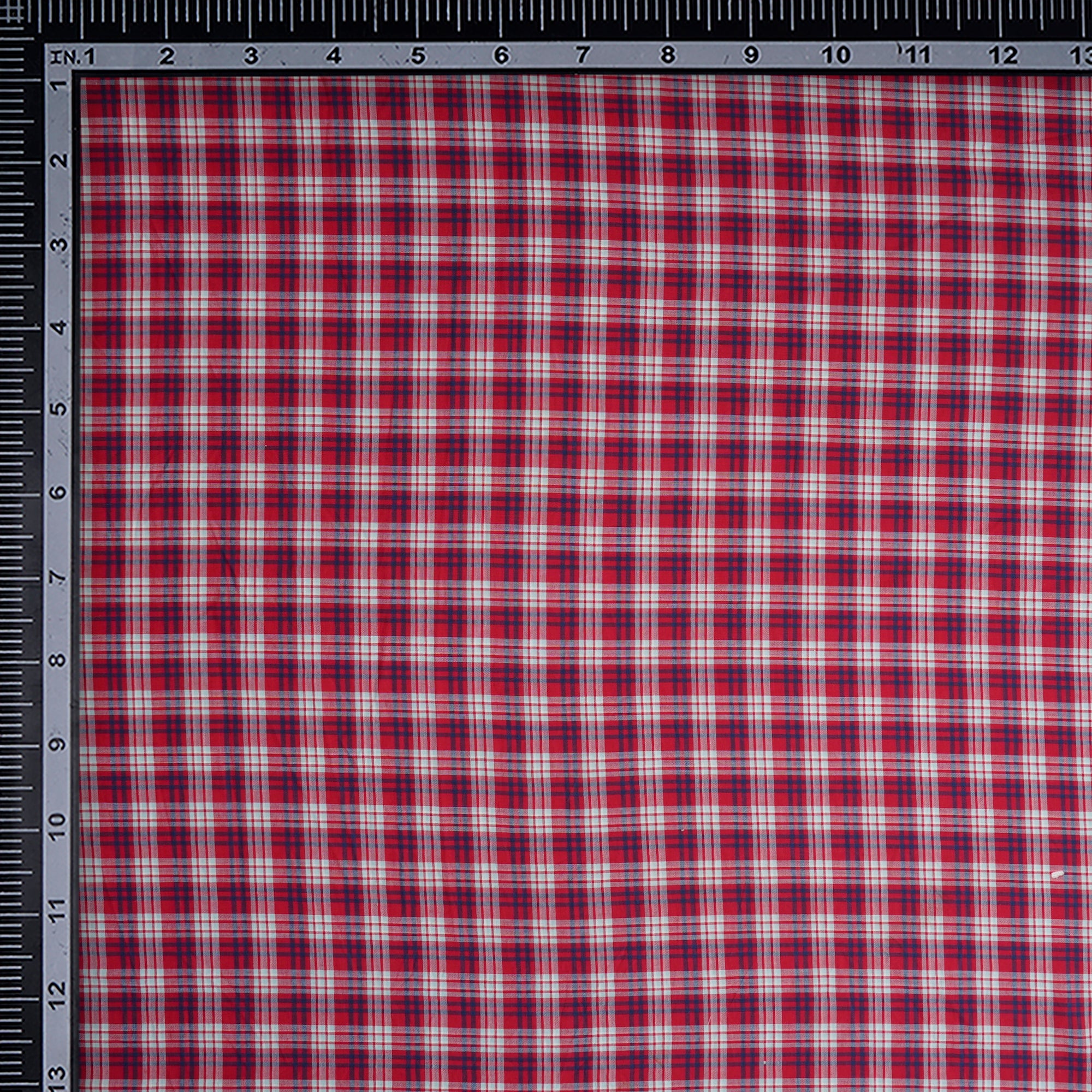 Red Check Pattern Yarn Dyed Cotton Fabric