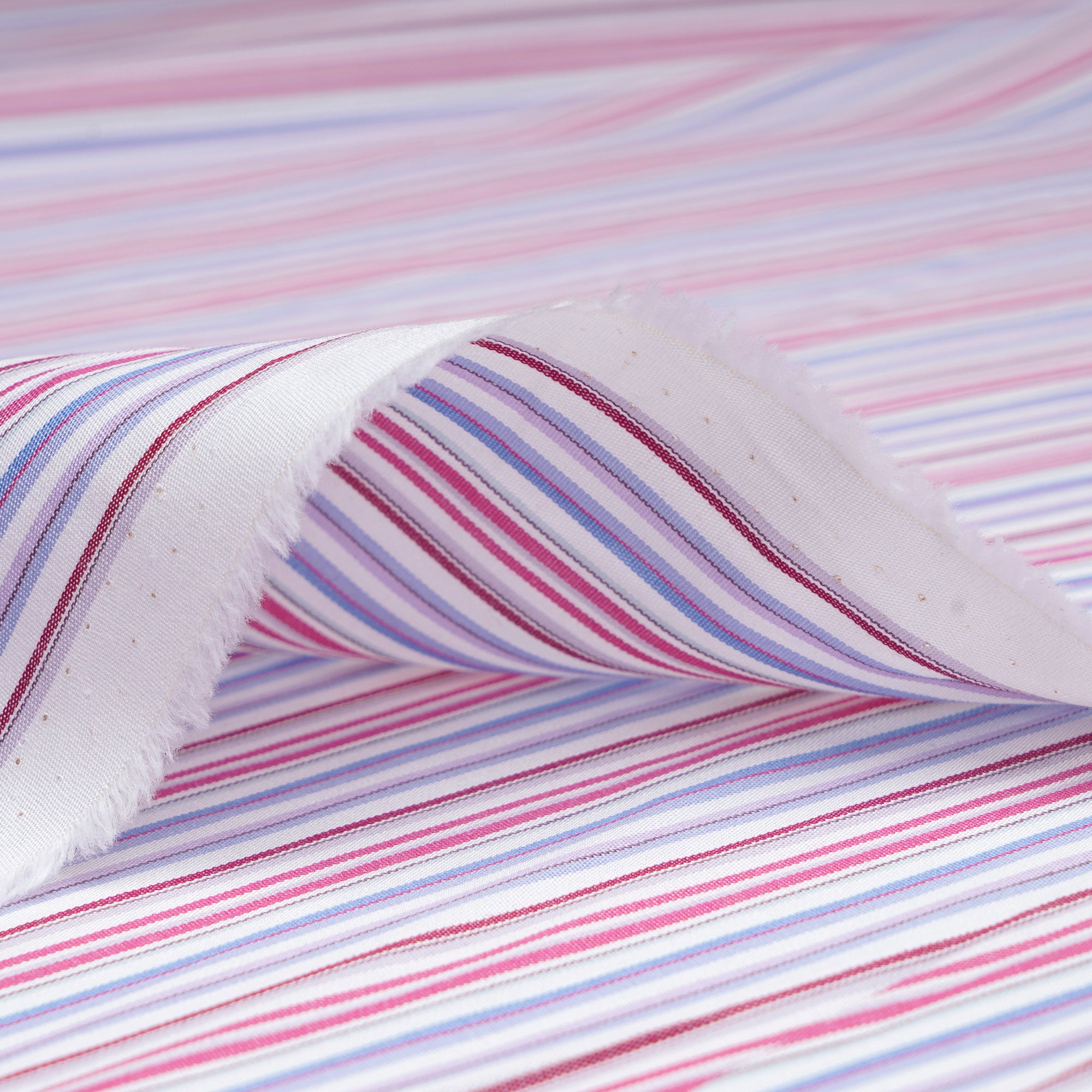 Off-White Stripe Pattern Yarn Dyed Cotton Fabric