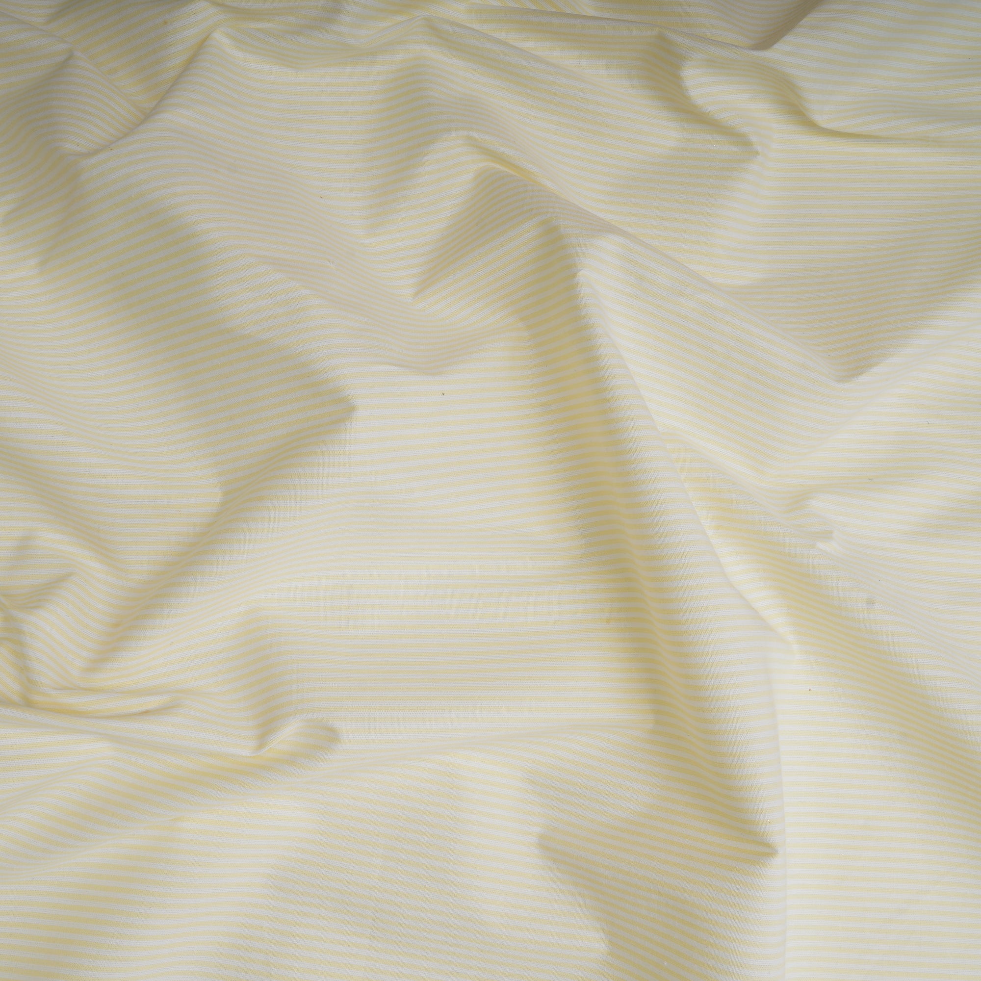 White-Yellow Stripe Pattern Yarn Dyed Cotton Fabric