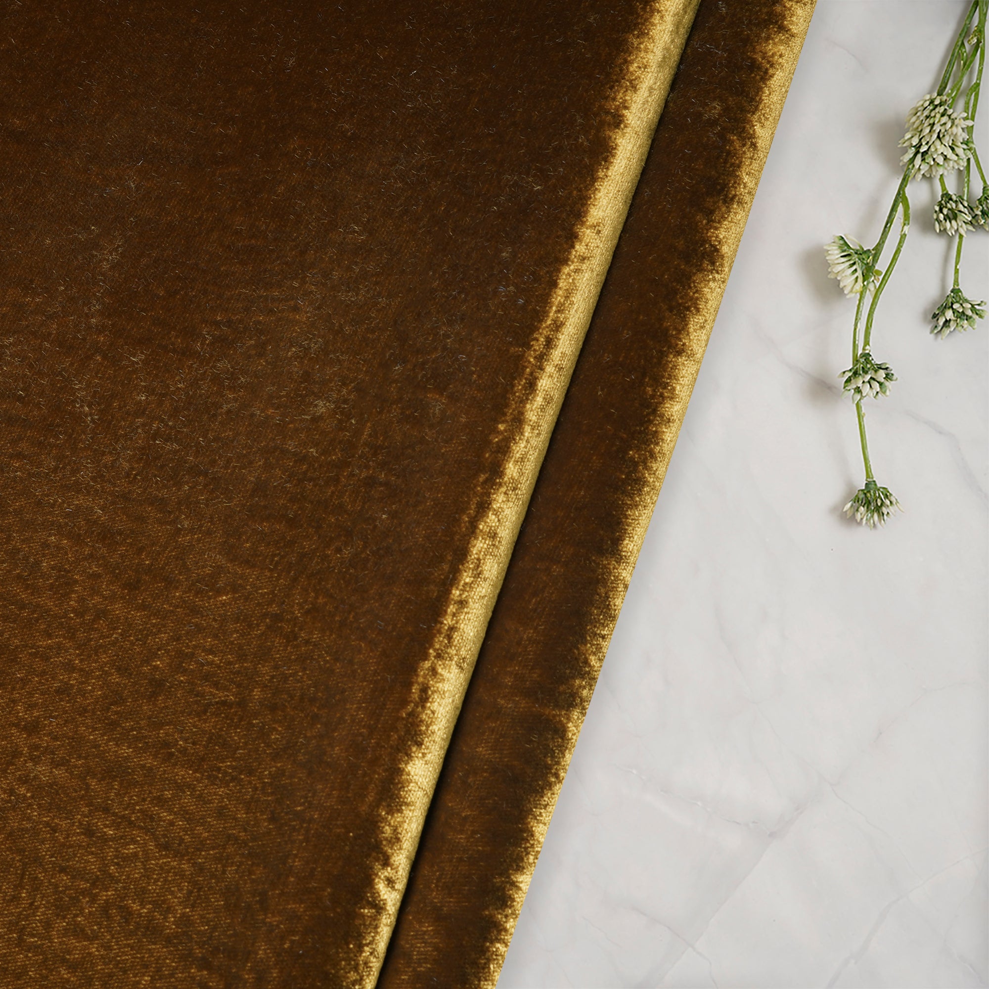 Golden Brown Imported Korean Velvet Fabric (44" Width)