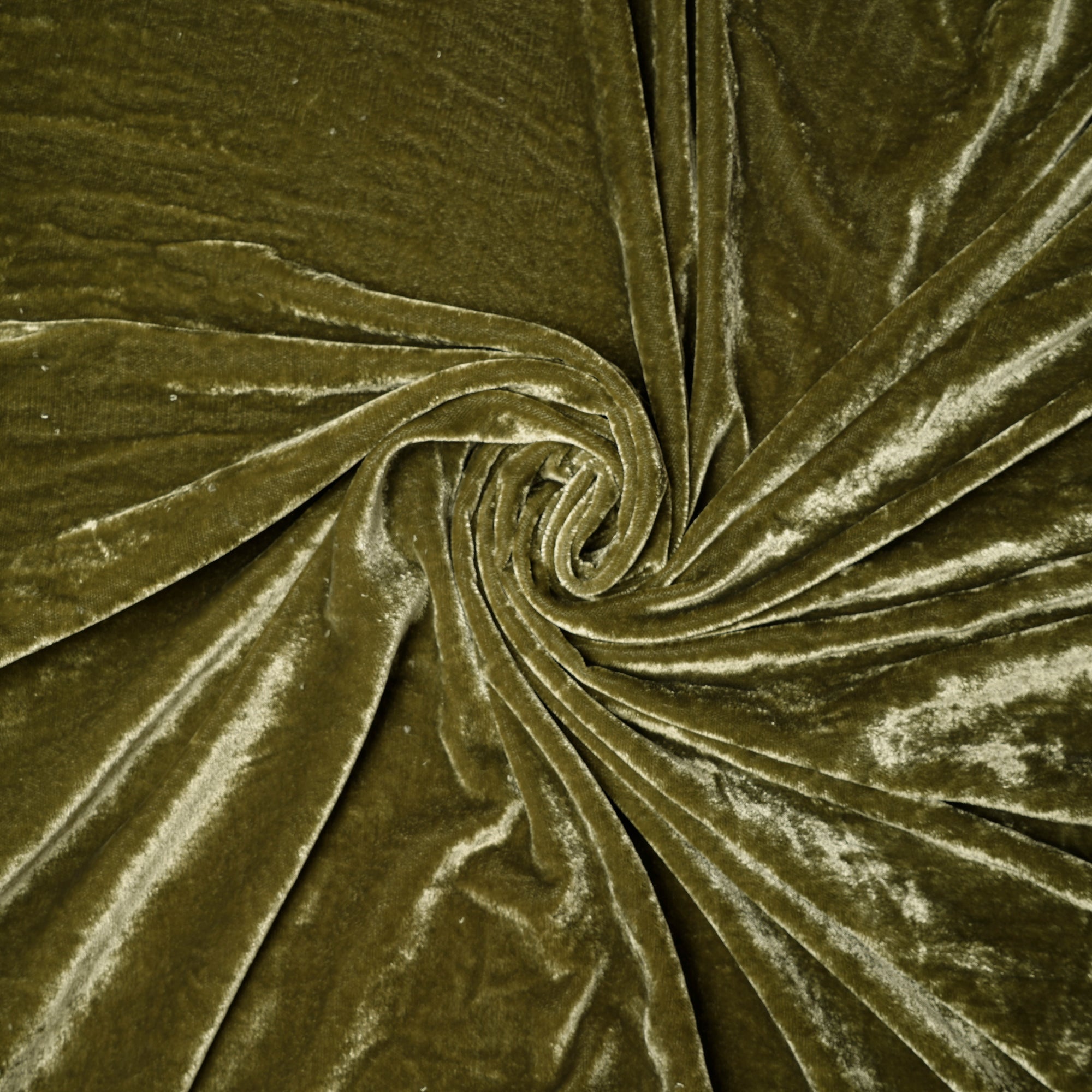 Olive Drab Imported Korean Velvet Fabric (44" Width)