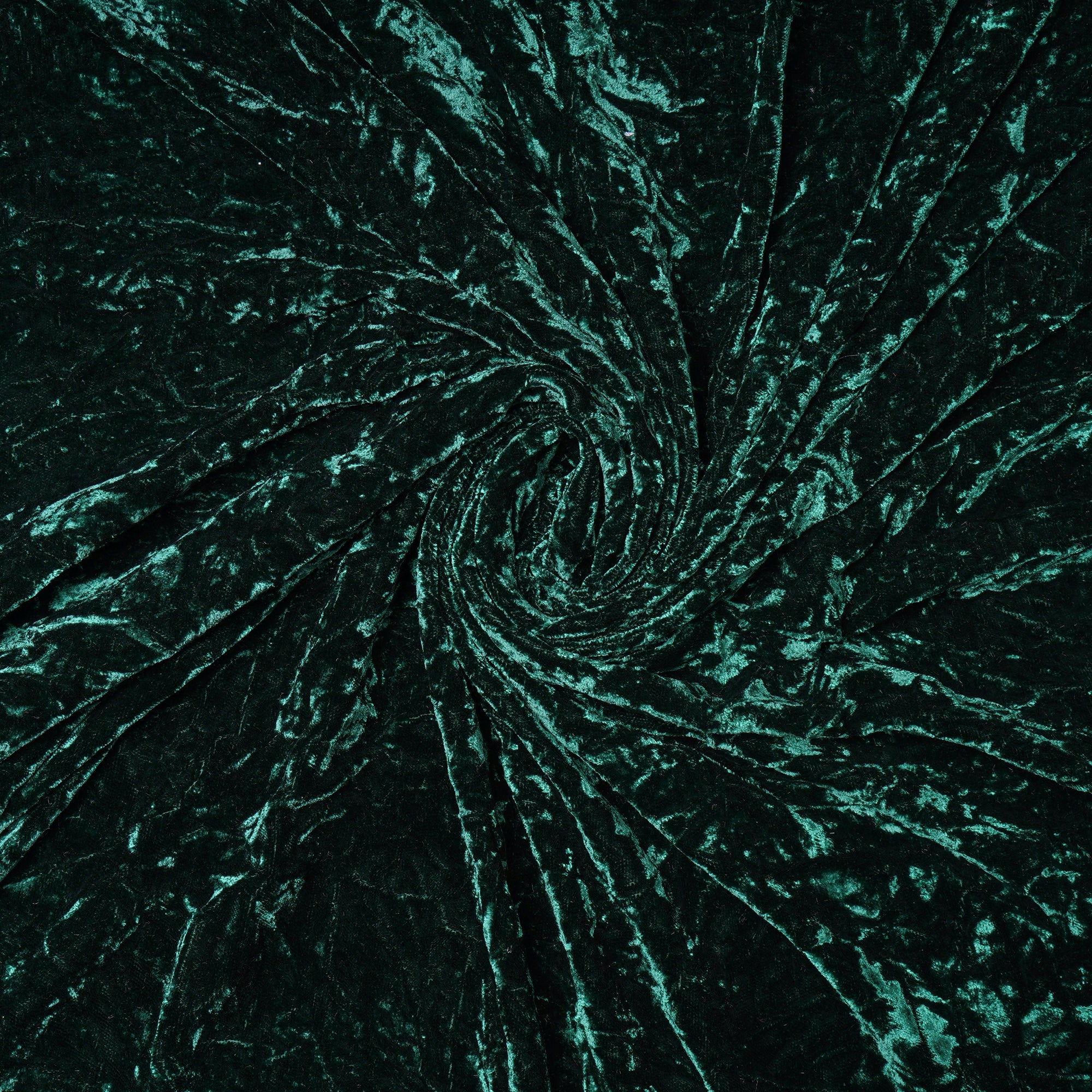 Dark Green Imported Crushed Velvet Fabric (44" Width)