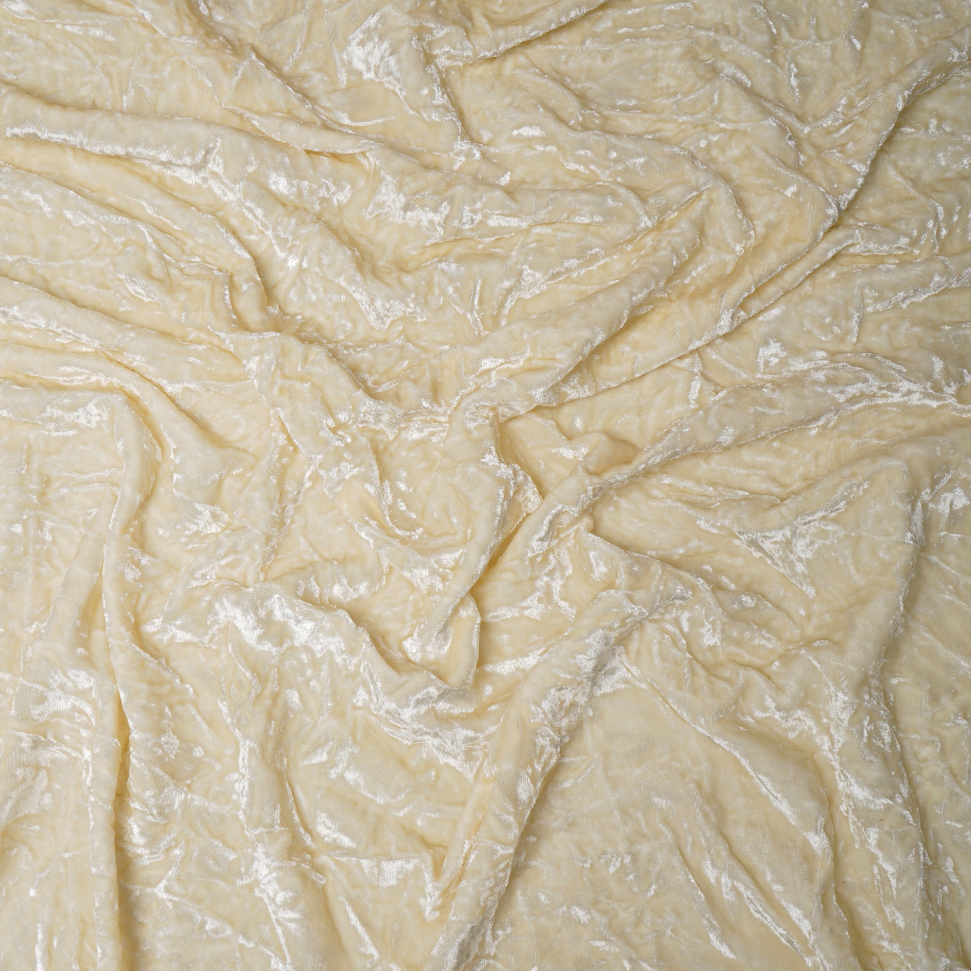 Cream Imported Crushed Velvet Fabric (44" Width)