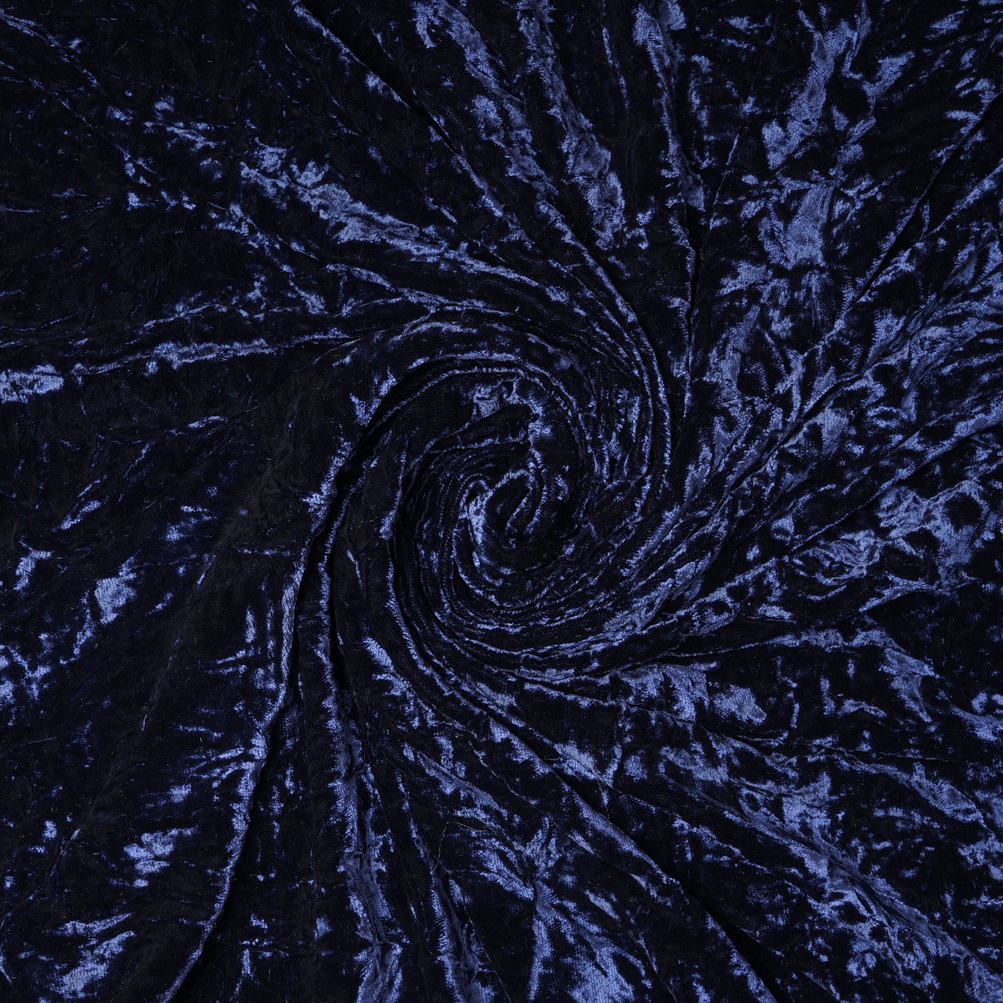 Deep Blue Imported Crushed Velvet Fabric (44" Width)