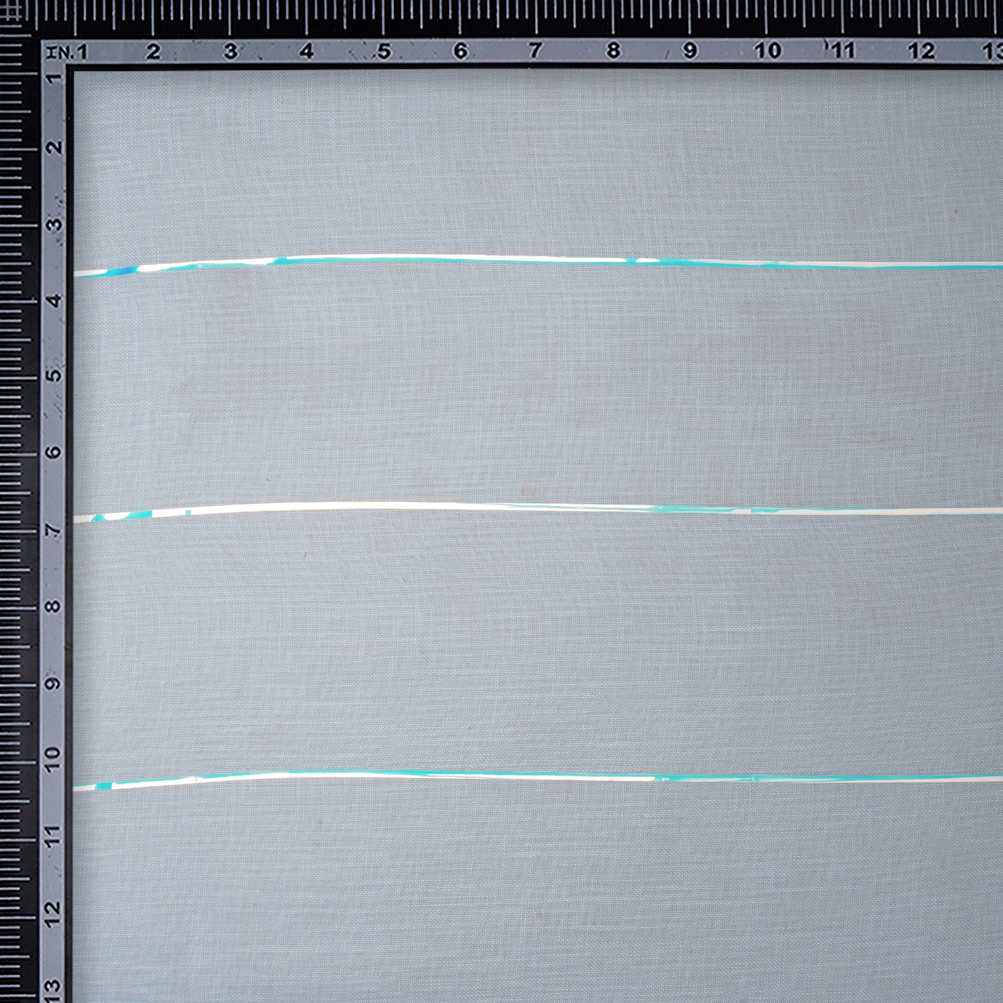 Ice Blue Metallic Stripes Linen Fabric