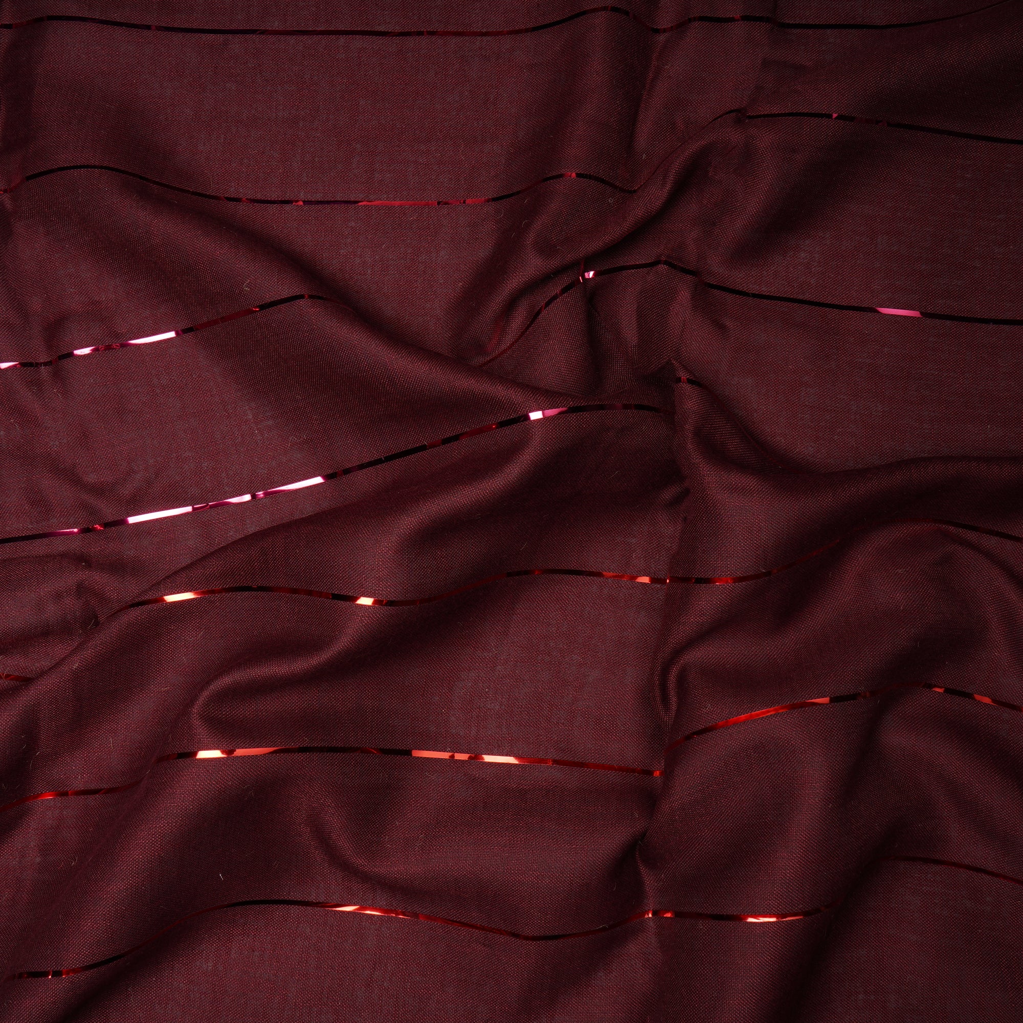 Tibetan Red Stripe Pattern Linen Fabric