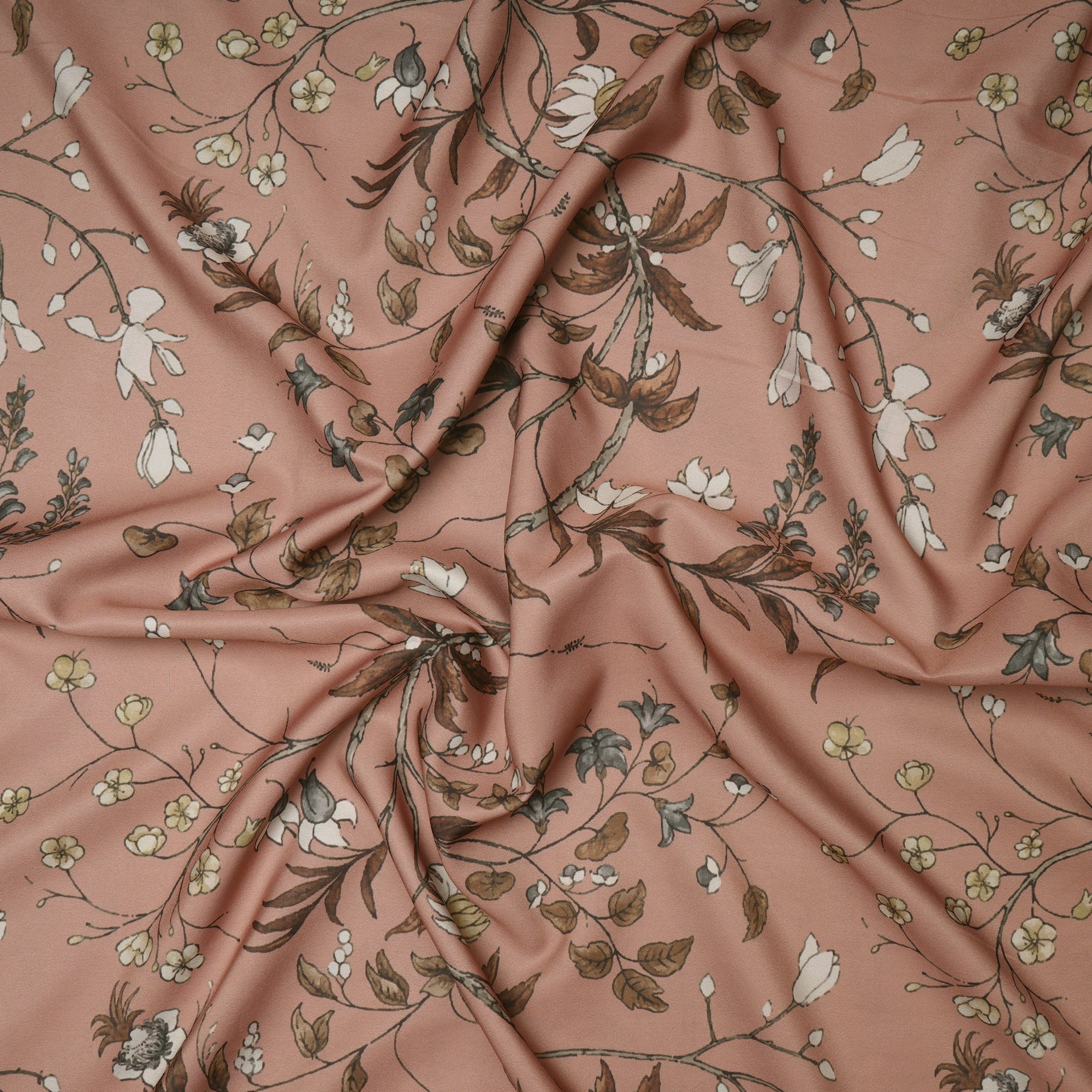 Tuscany Floral Pattern Printed Crepe Fabric