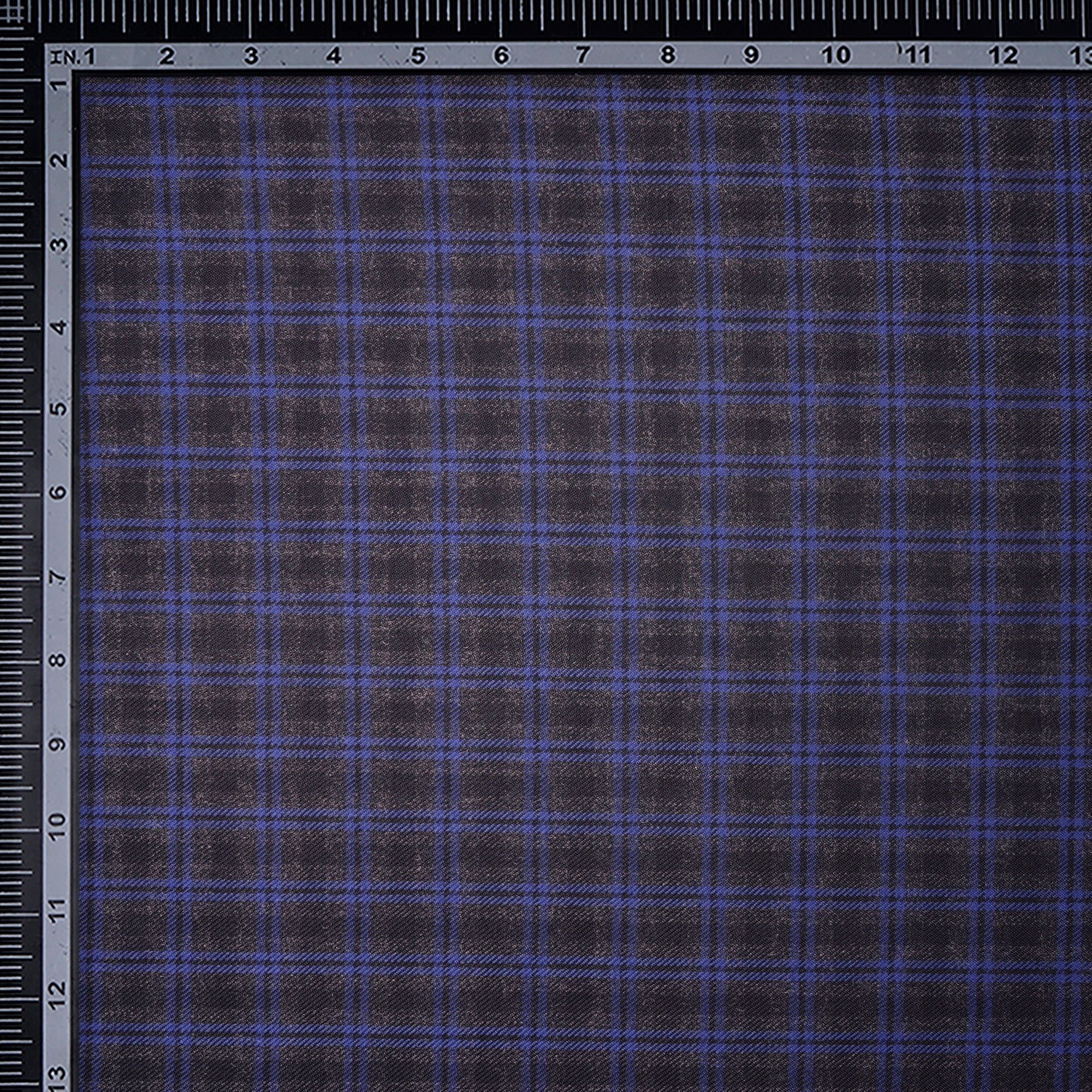 Black Check Pattern Woolen Tweed Fabric