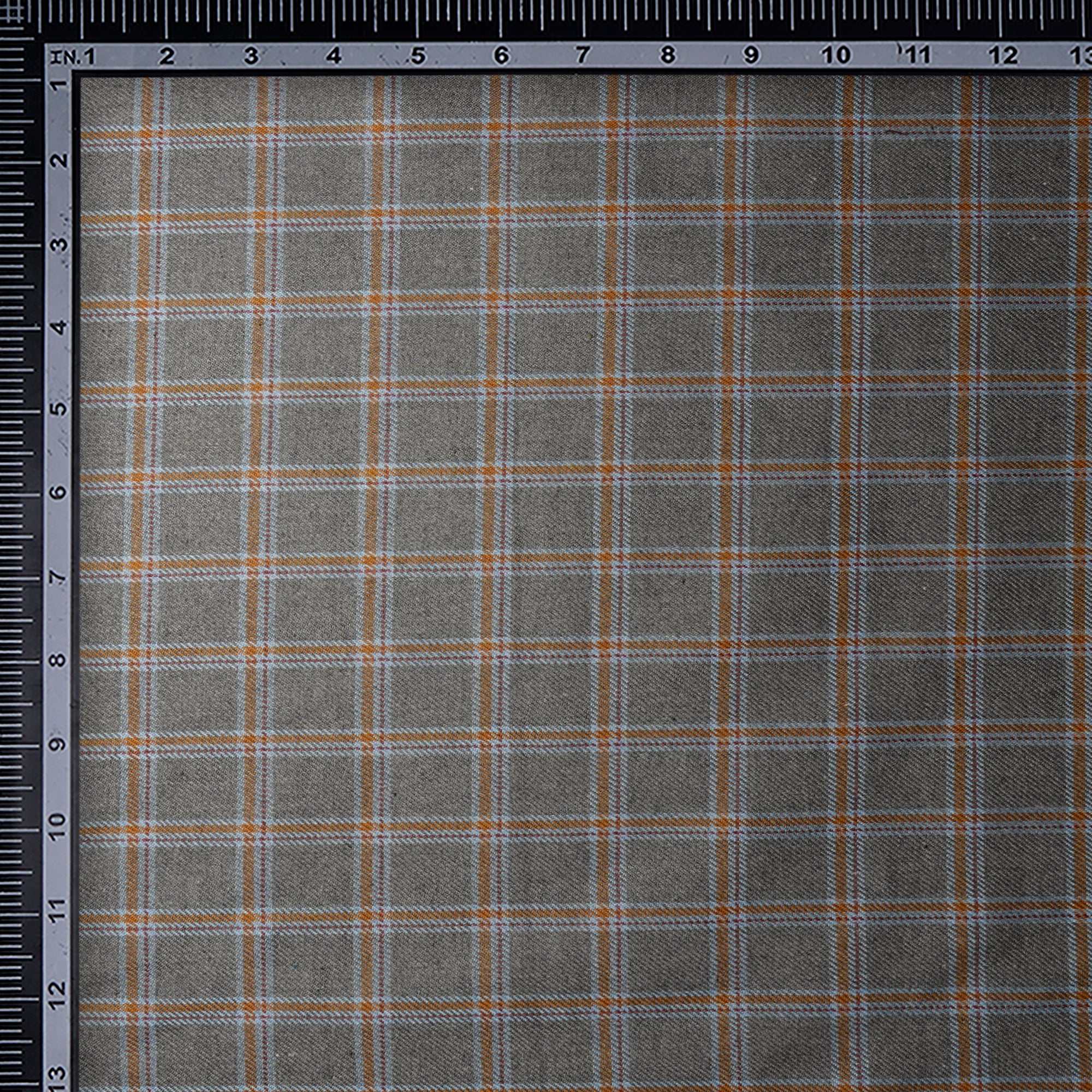 Light Grey Check Pattern Woolen Tweed Fabric