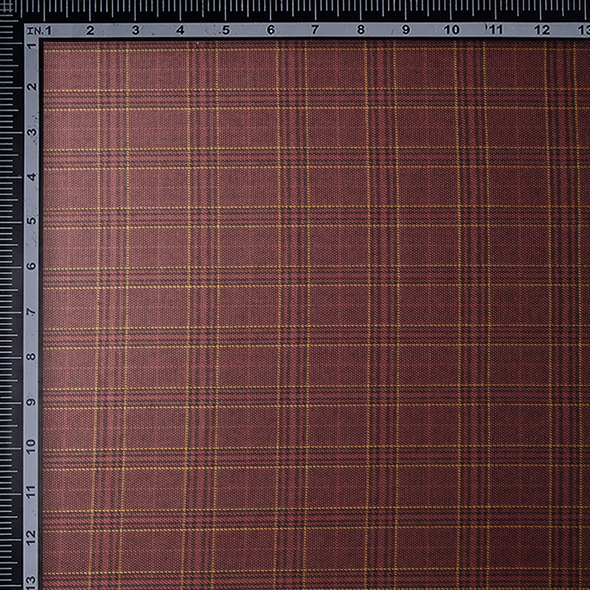 Mesa Rose Check Pattern Woolen Tweed Fabric