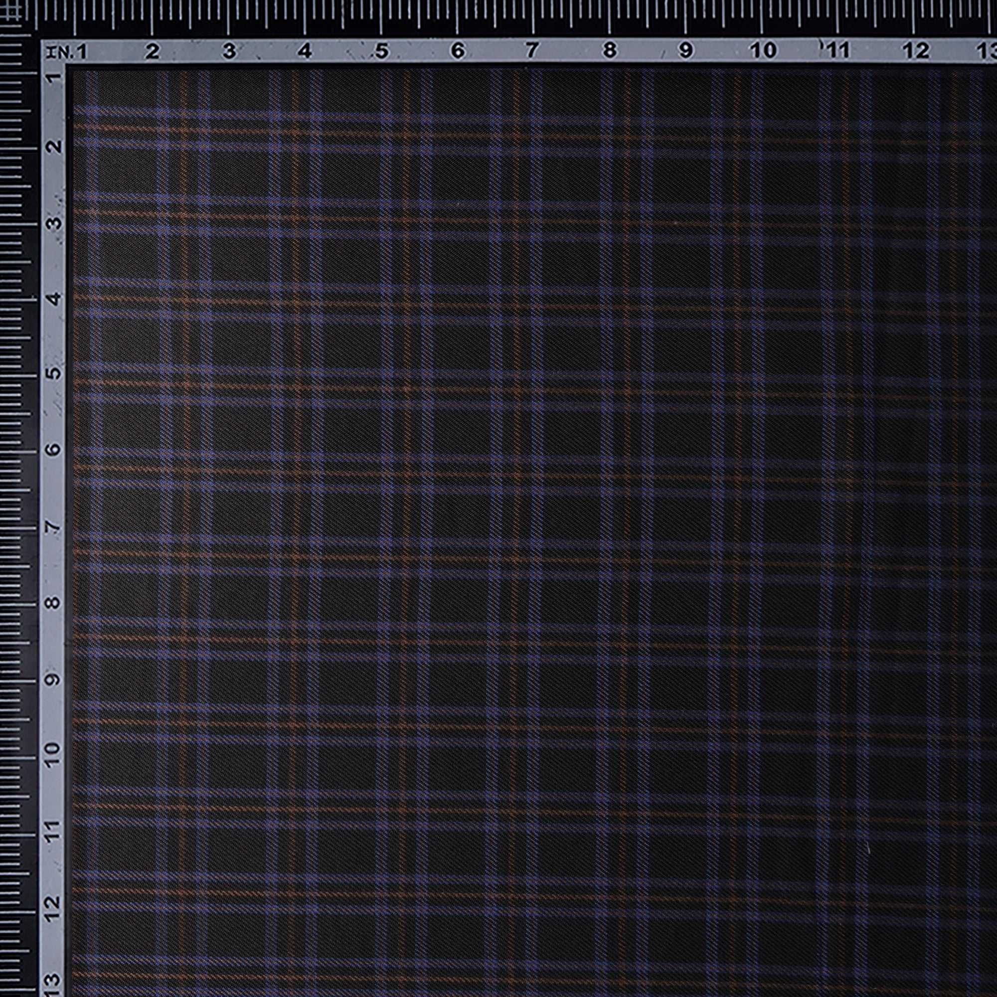 Black Check Pattern Woolen Tweed Fabric