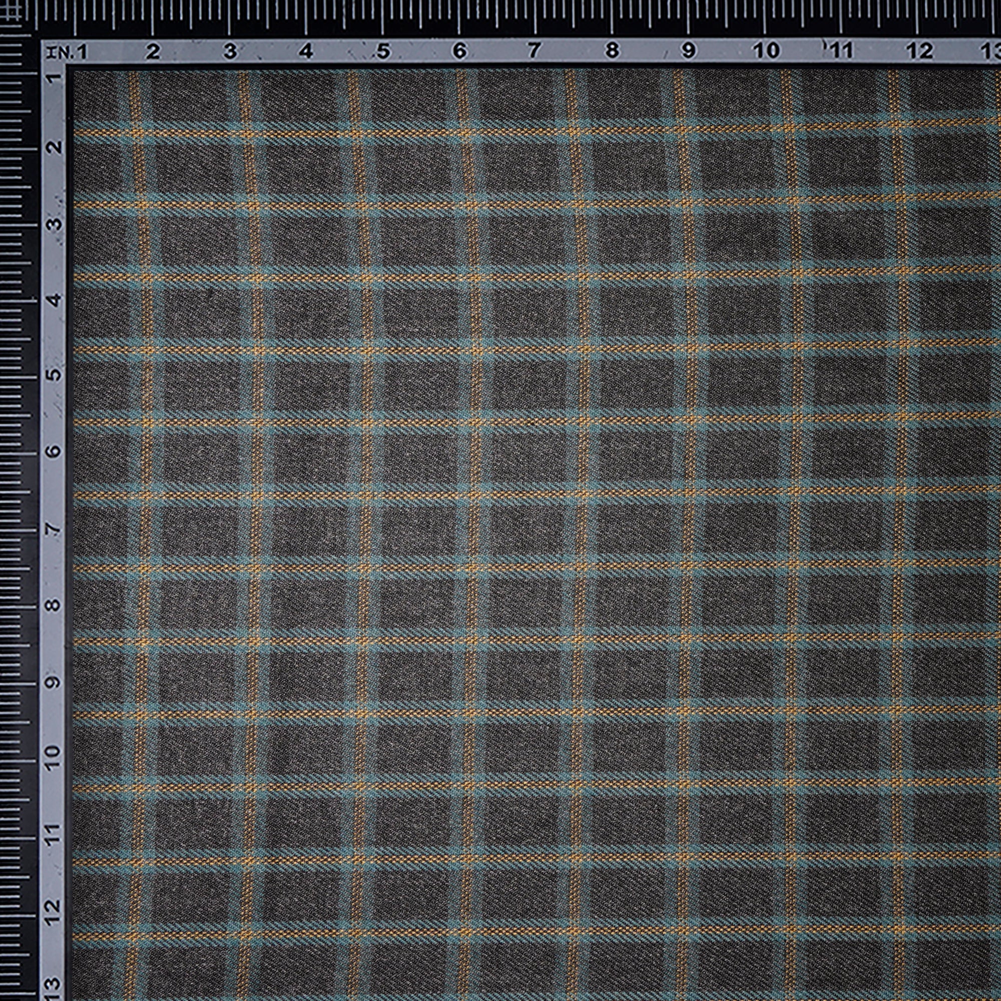 Raven Check Pattern Woolen Tweed Fabric