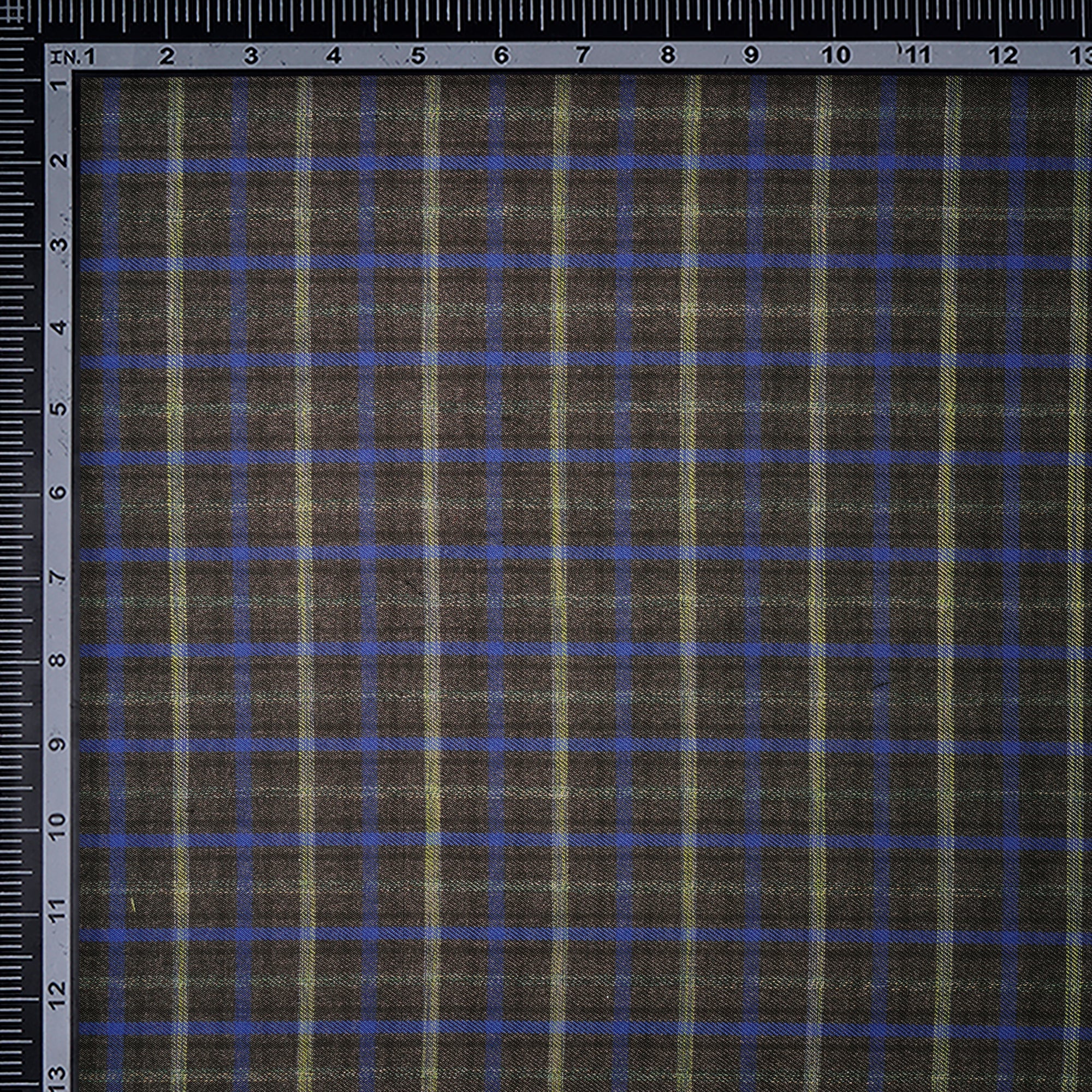 Forged Iron Check Pattern Woolen Tweed Fabric