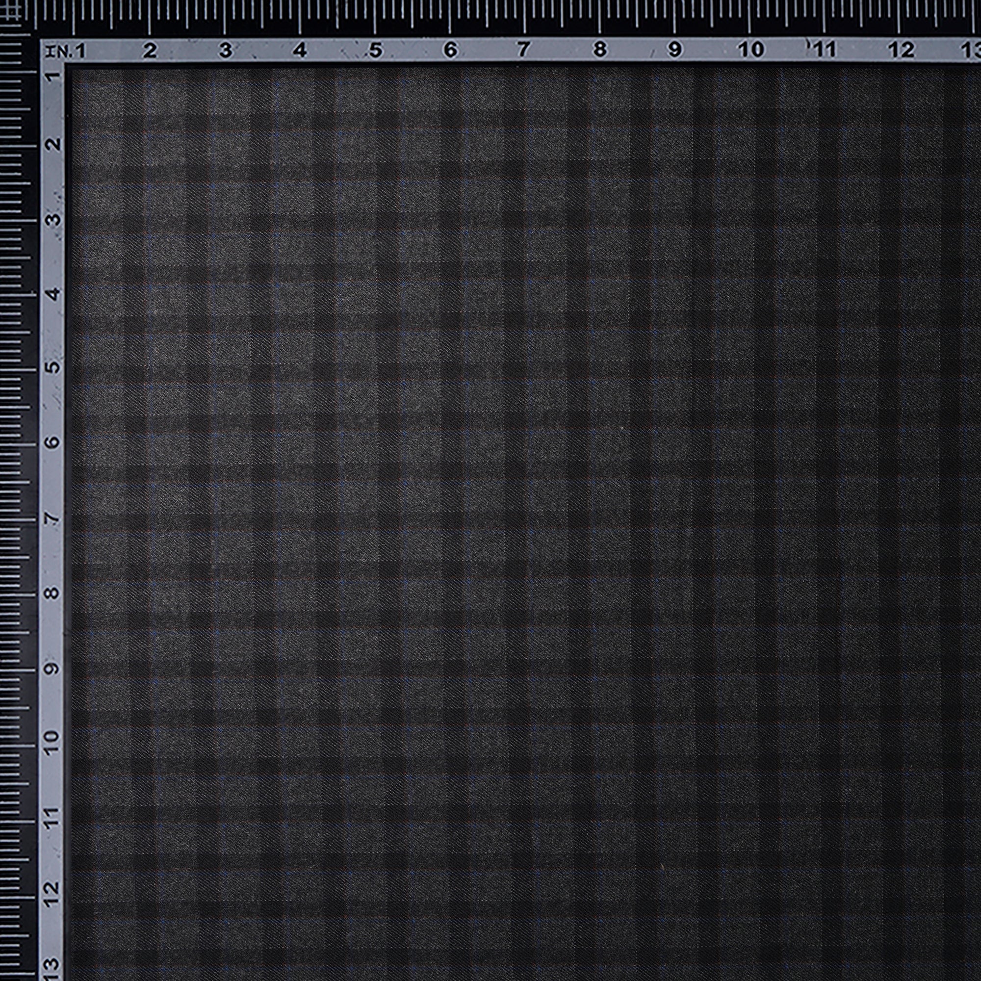 Grey Check Pattern Woolen Tweed Fabric