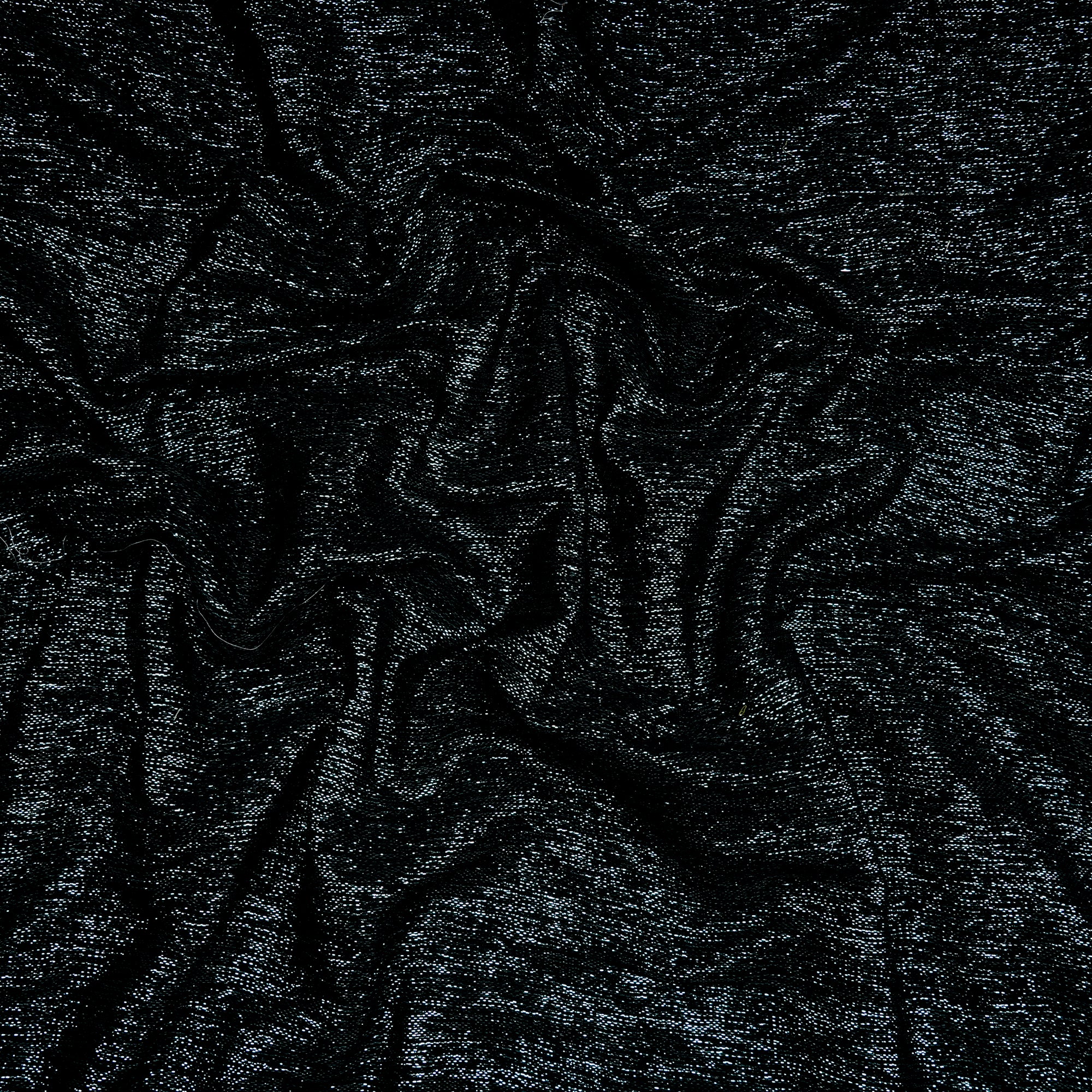 (Pre-Cut 3.00 Mtr)Black-Blue Noile Silk linen Fabric