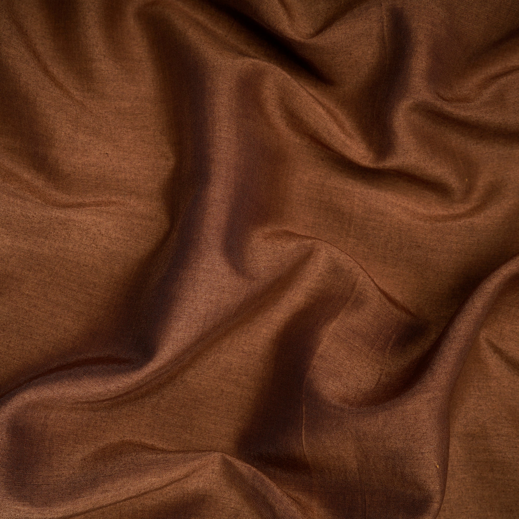 (Pre-Cut 2.20 Mtr) Brown Piece Dyed Plain Bemberg Fabric