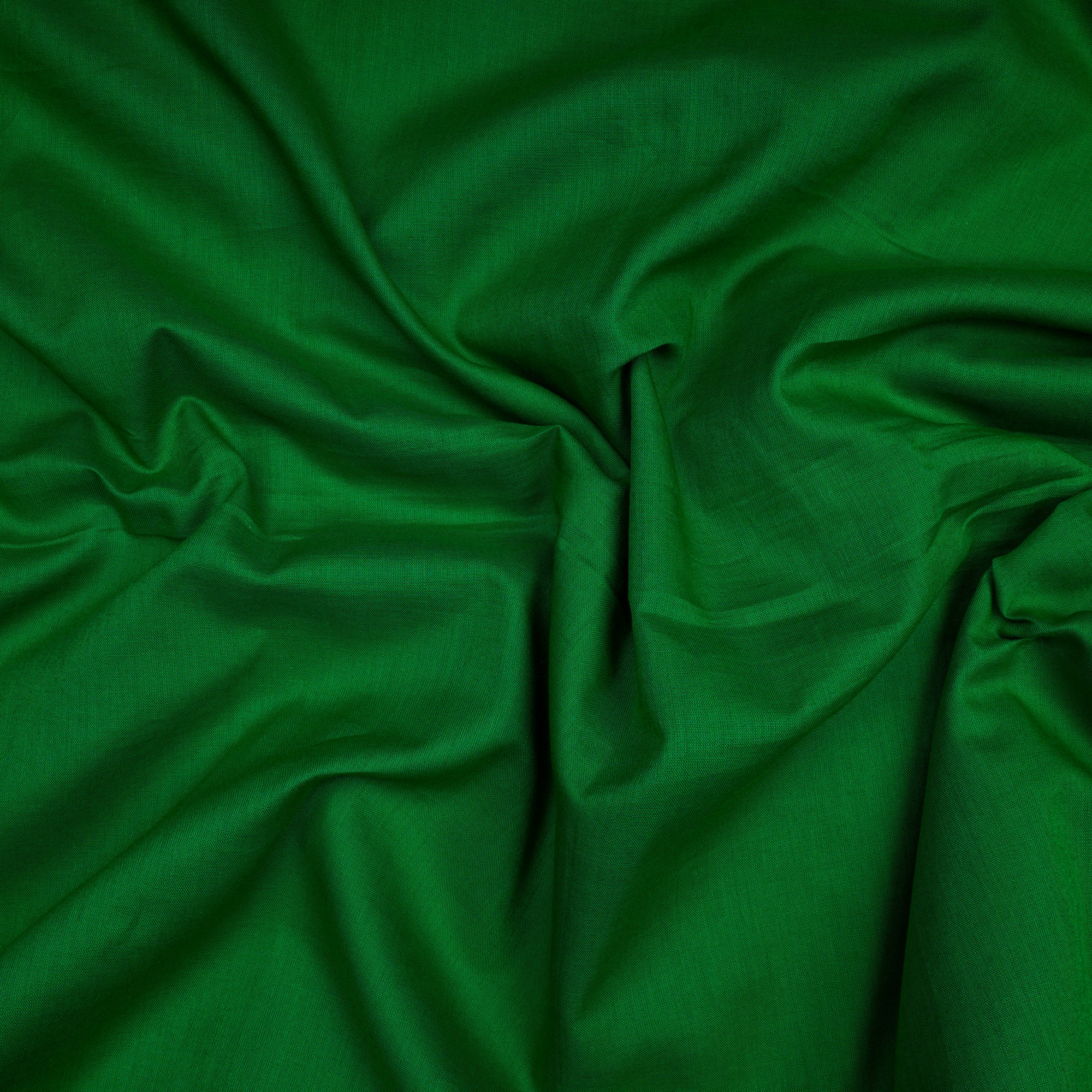(Pre-Cut 2.55 Mtr)Green Piece Dyed Plain Cotton Voile Fabric
