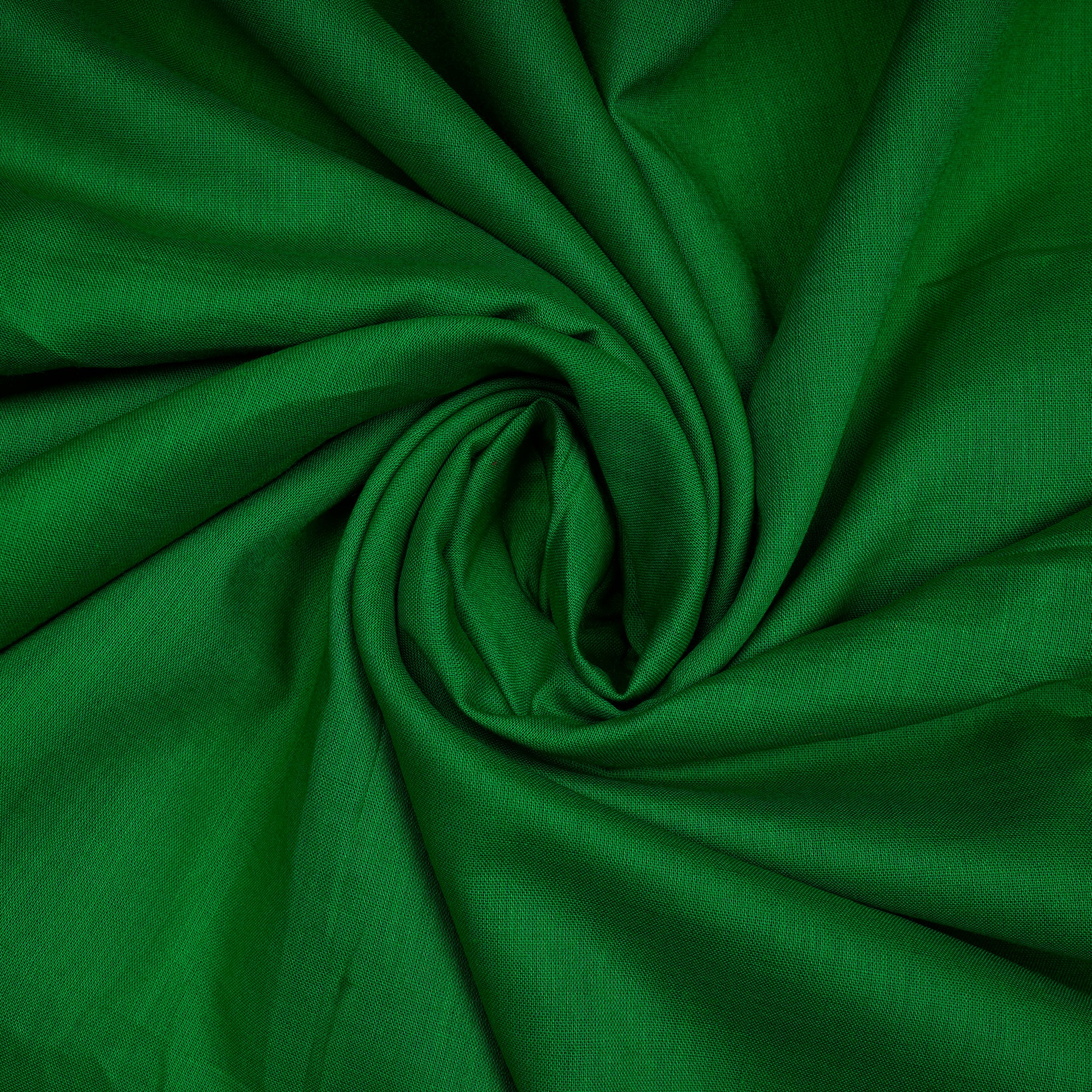 (Pre-Cut 2.55 Mtr)Green Piece Dyed Plain Cotton Voile Fabric